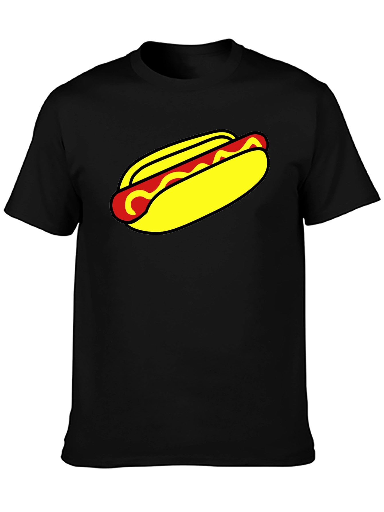 Hot Dog Graphic T-Shirt - Unisex Black Tee