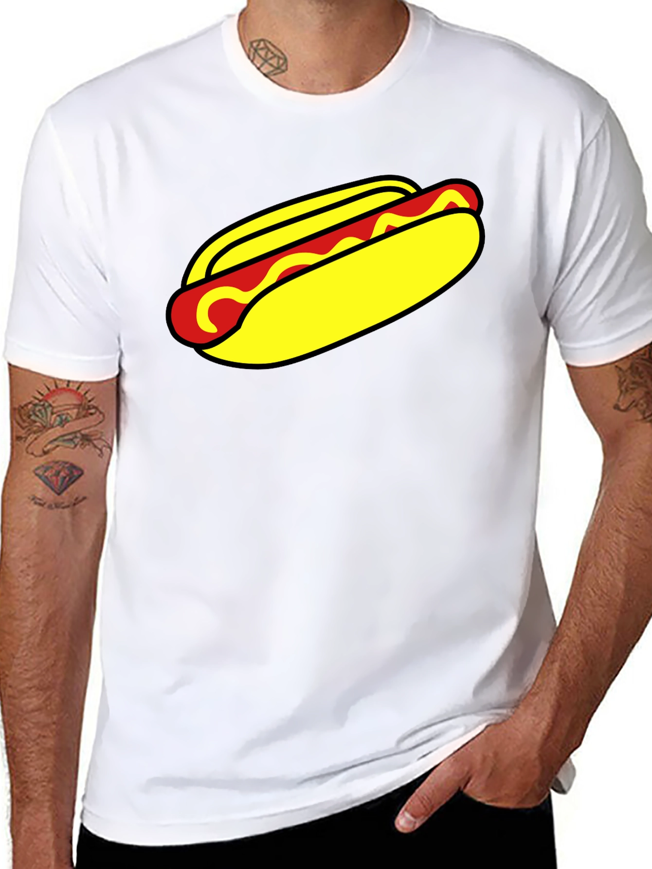 Hot Dog Graphic T-Shirt - Unisex Black Tee