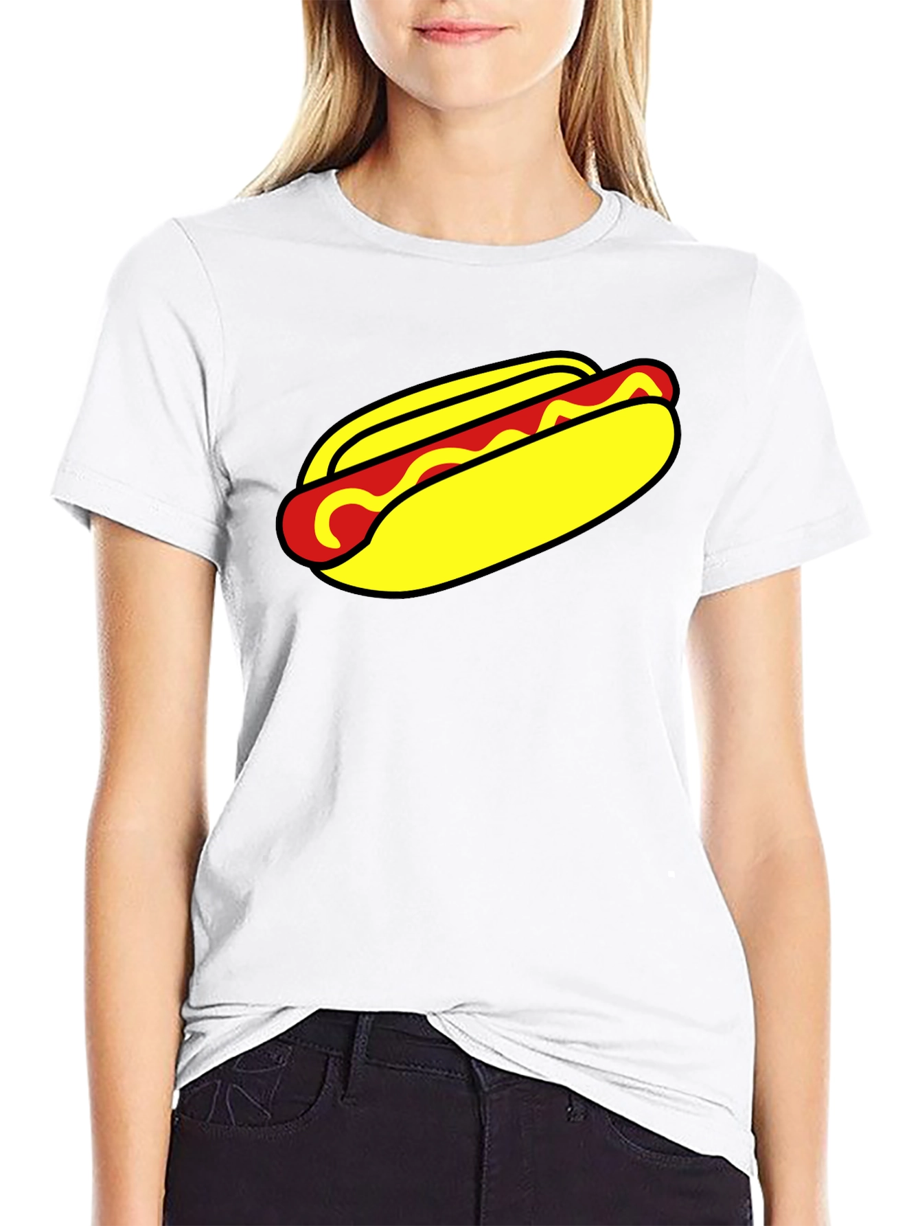 Hot Dog Graphic T-Shirt - Unisex Black Tee