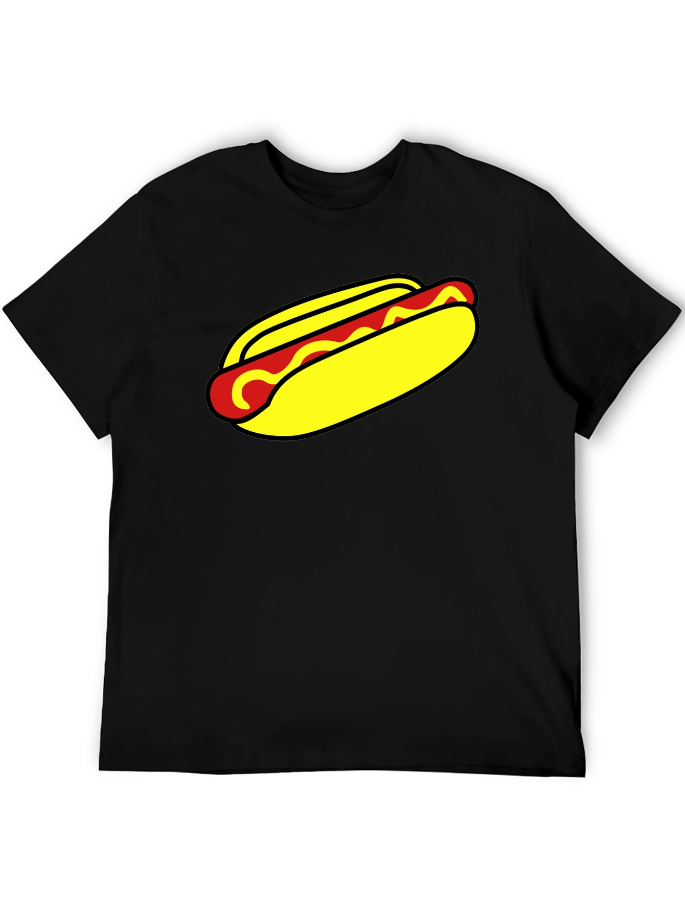 Hot Dog Graphic T-Shirt - Unisex Black Tee