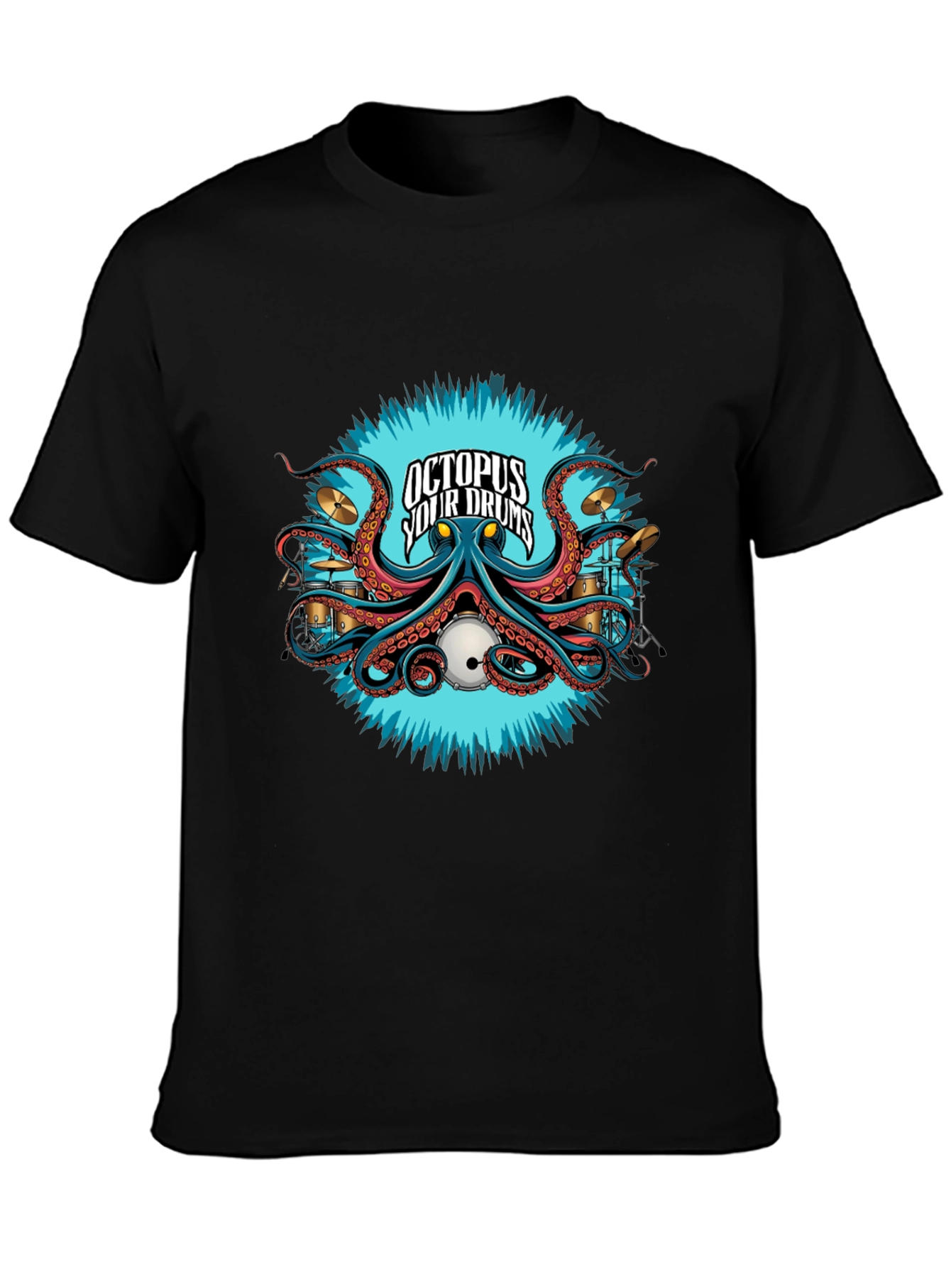 Octopus Your Drums Black T-Shirt