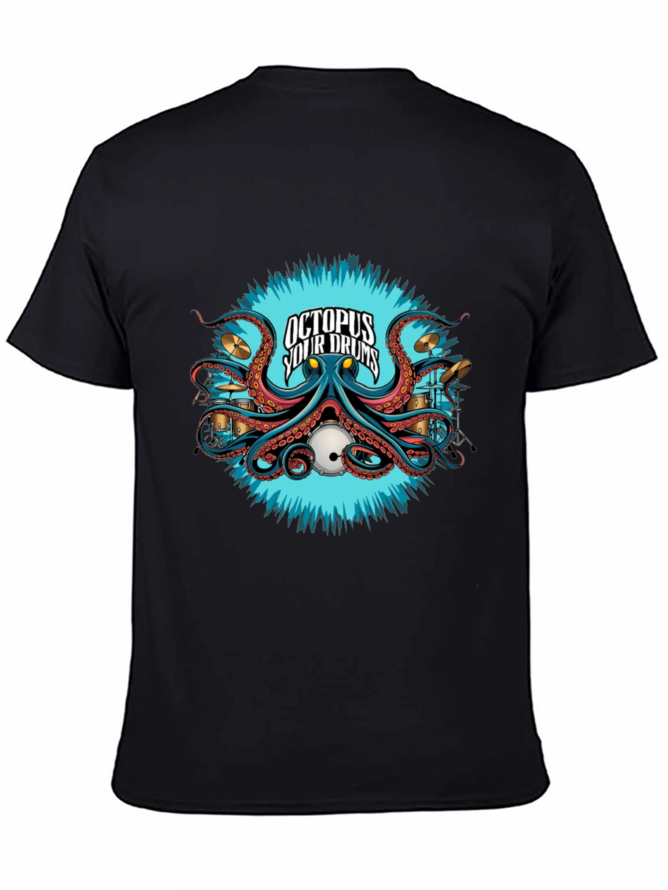 Octopus Your Drums Black T-Shirt