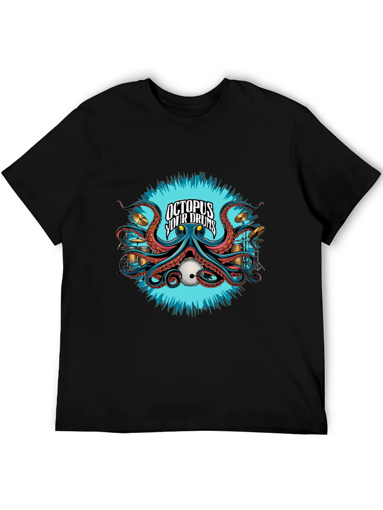 Octopus Your Drums Black T-Shirt