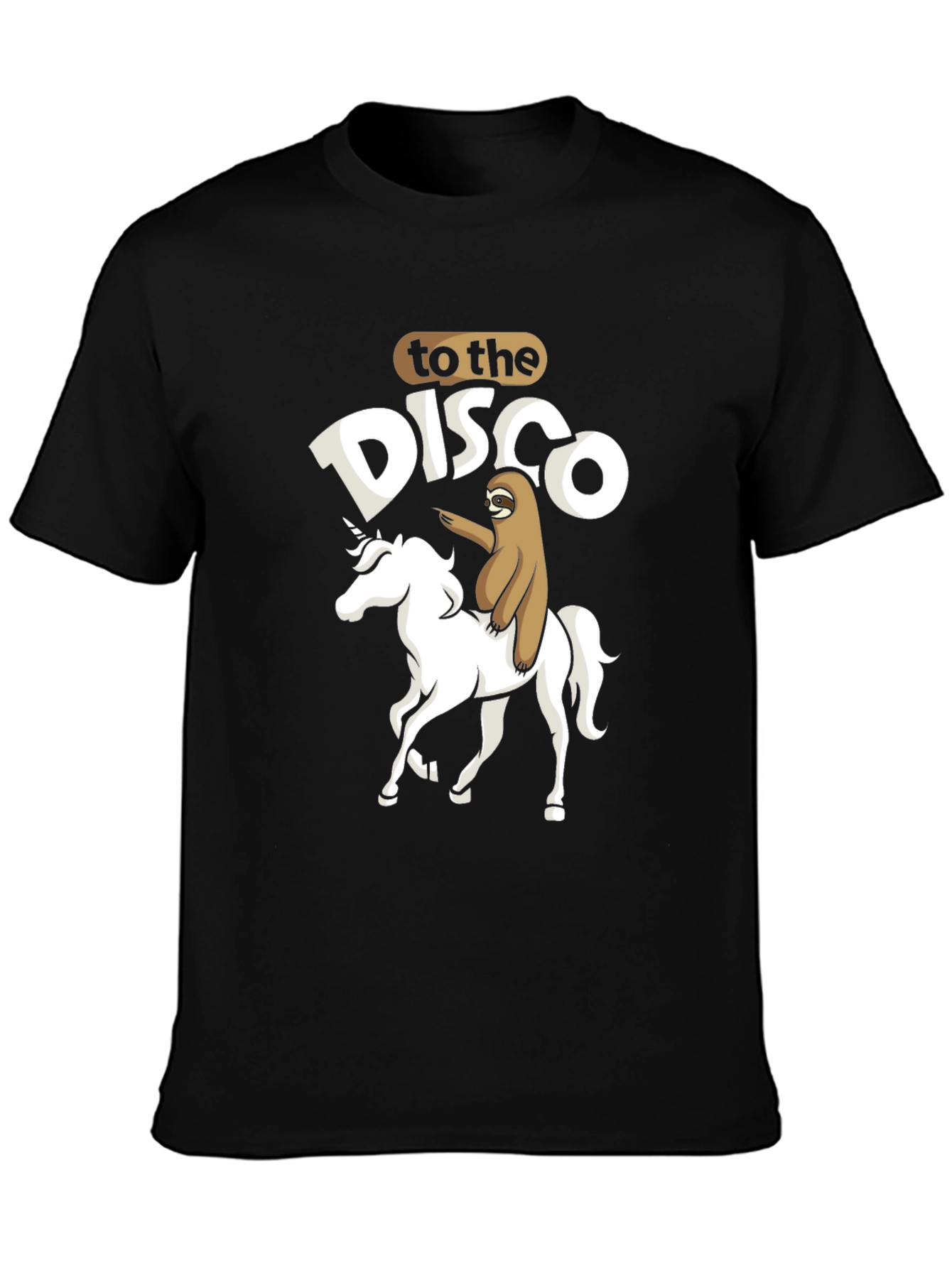 Sloth Riding Unicorn Disco T-Shirt