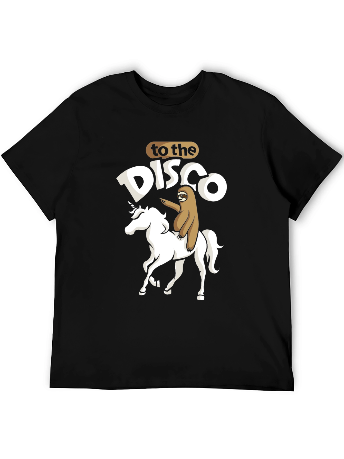 Sloth Riding Unicorn Disco T-Shirt