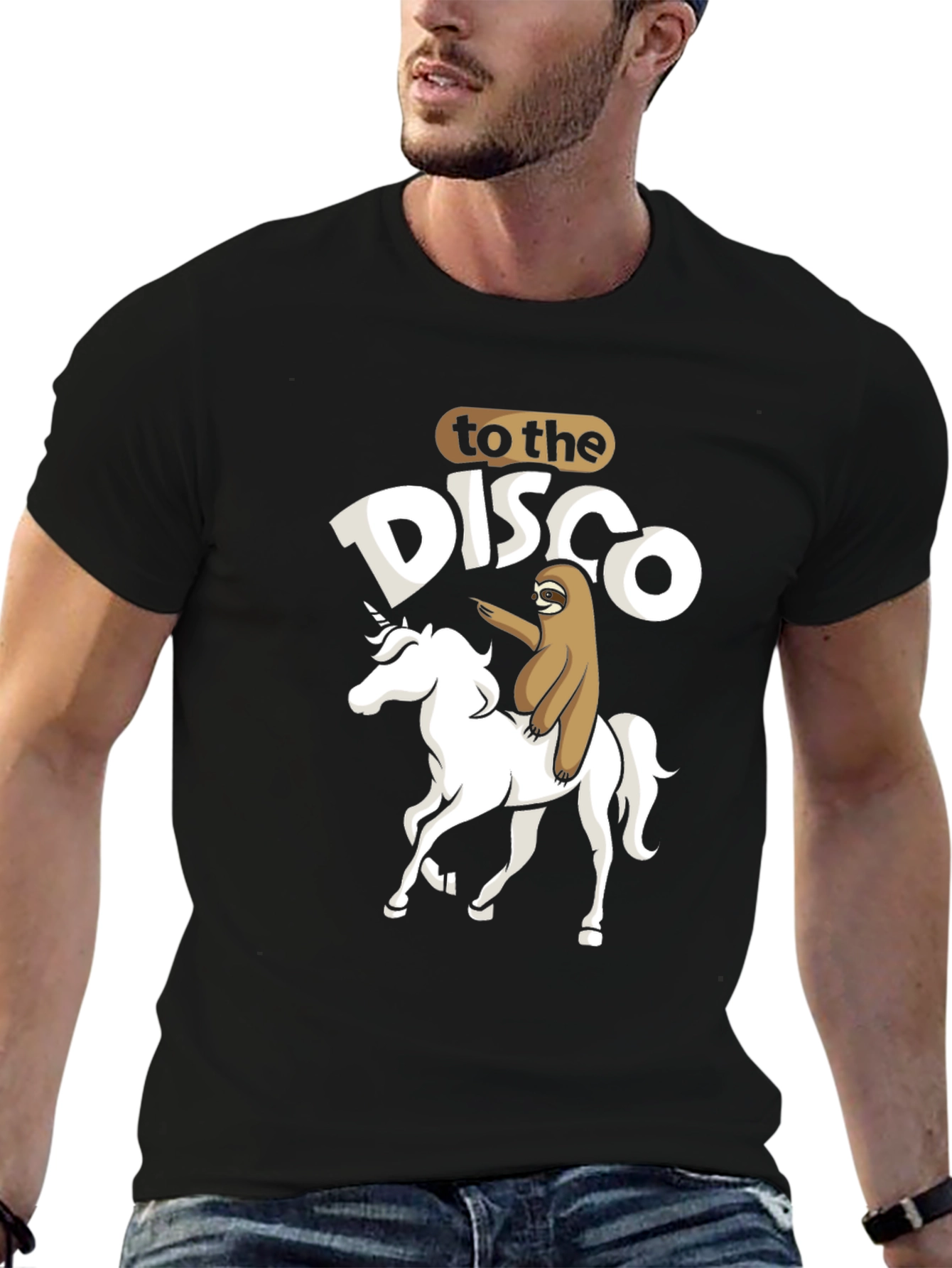 Sloth Riding Unicorn Disco T-Shirt