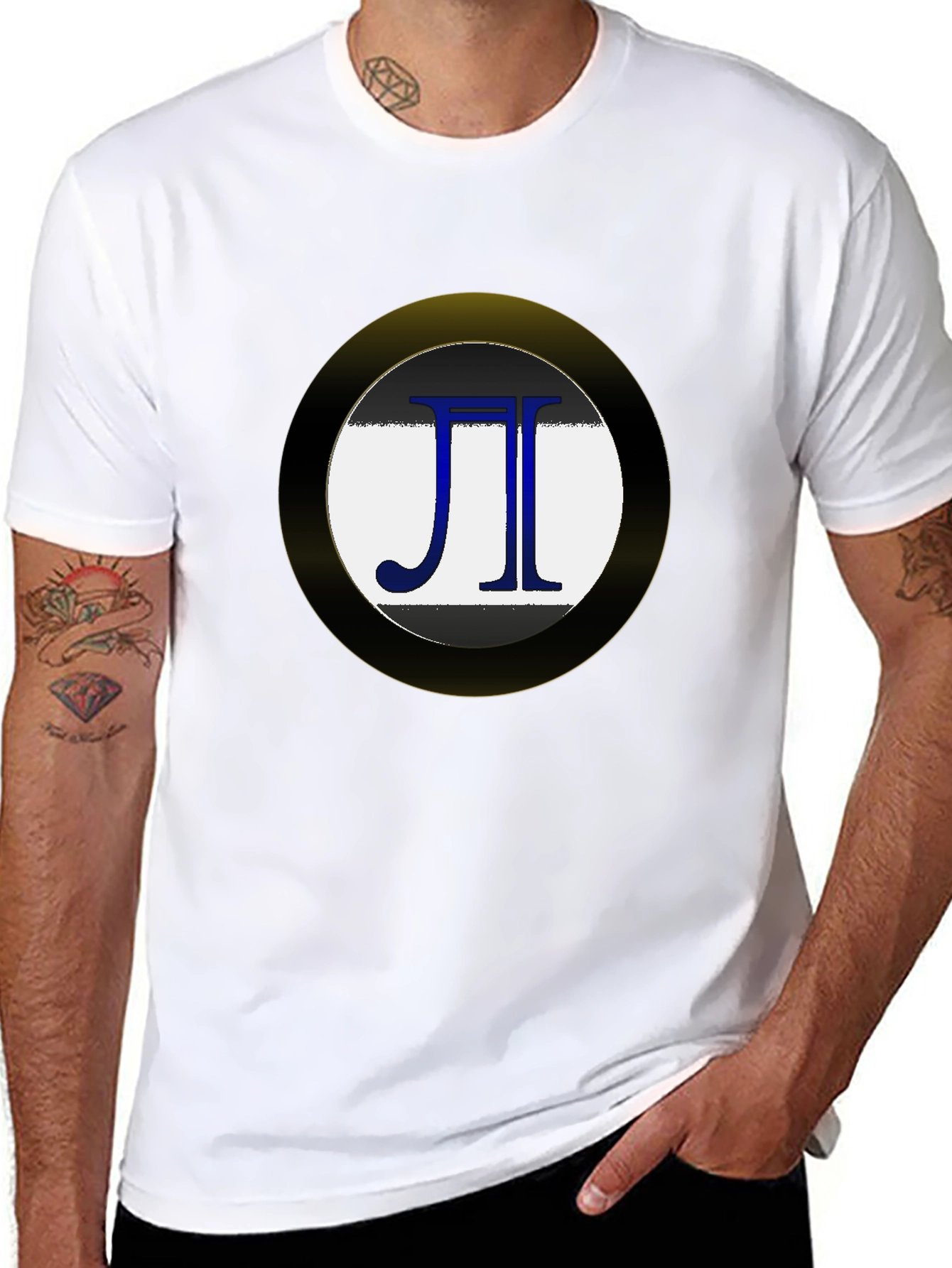 Pi Symbol Graphic Tee - Black Cotton Blend