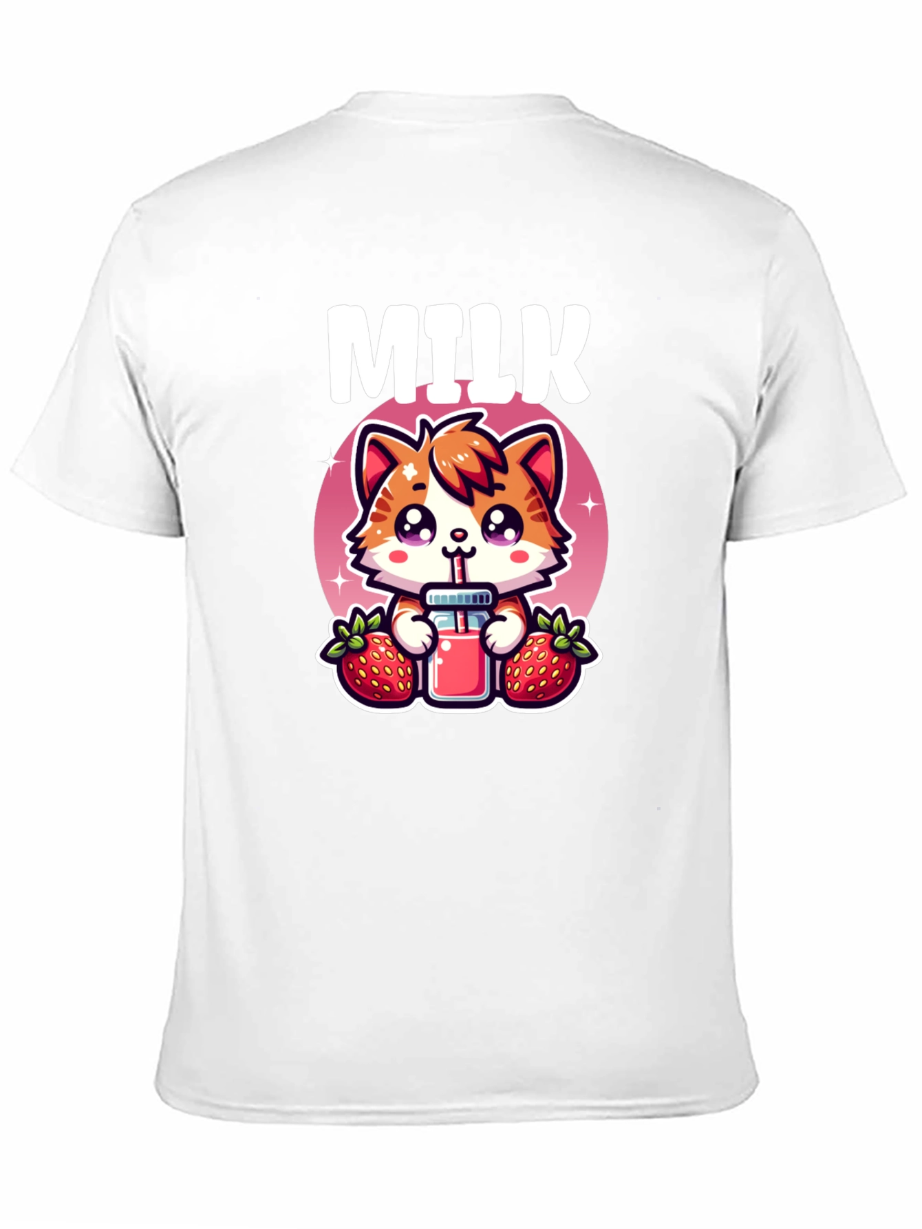Cute Milk & Strawberry Cat T-Shirt