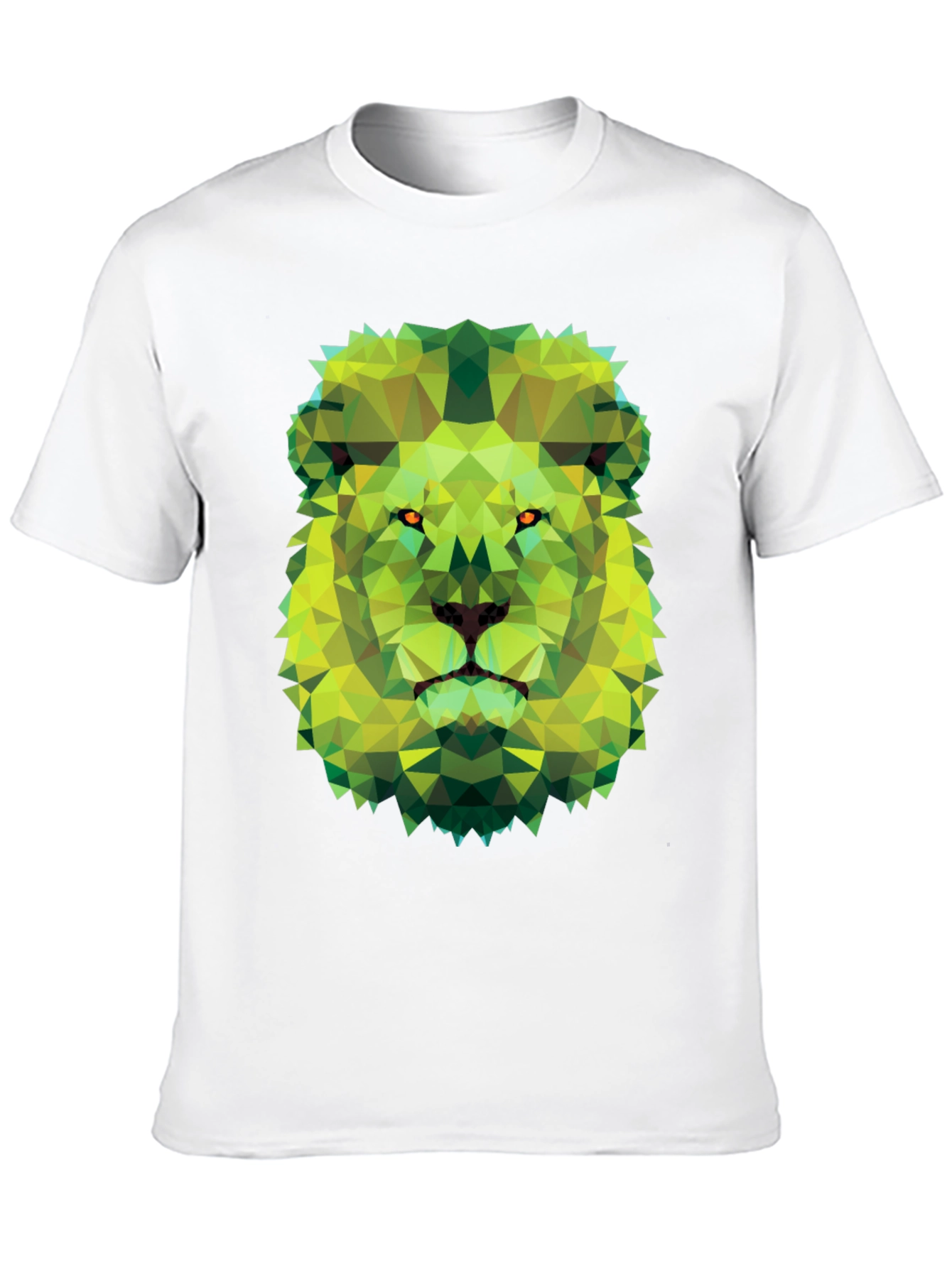 Geometric Lion Graphic Tee - Modern Animal Print T-Shirt