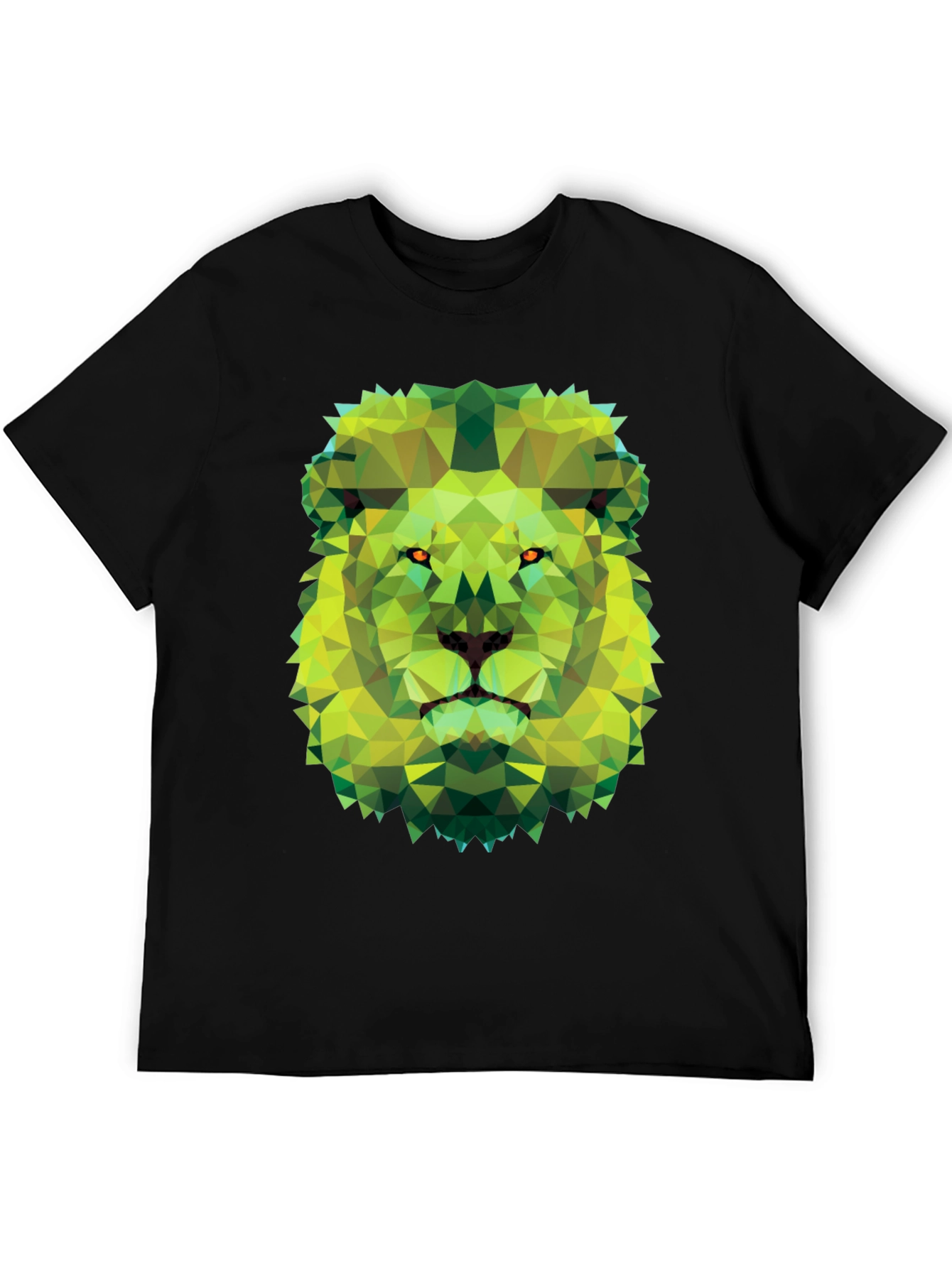 Geometric Lion Graphic Tee - Modern Animal Print T-Shirt