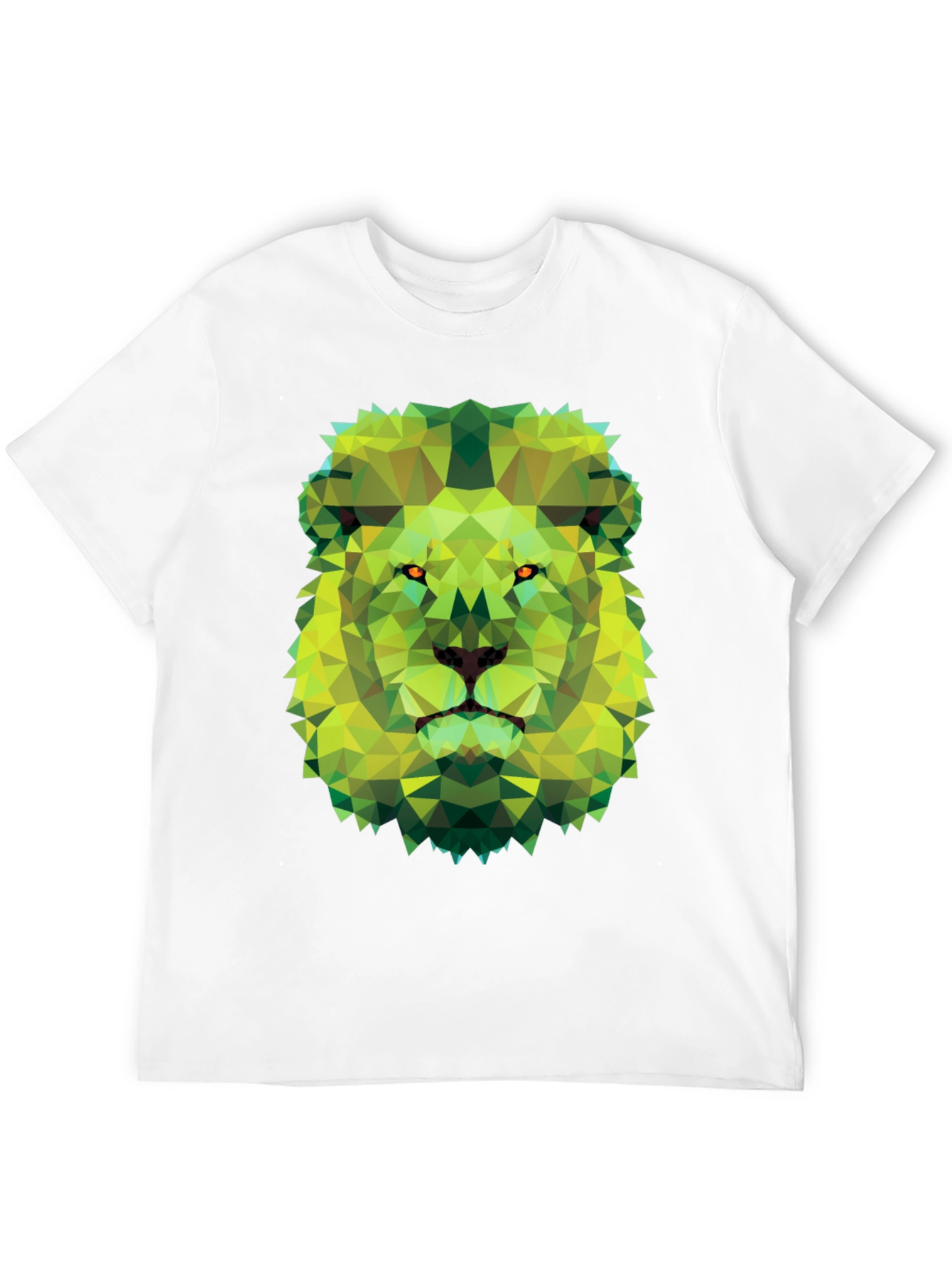 Geometric Lion Graphic Tee - Modern Animal Print T-Shirt