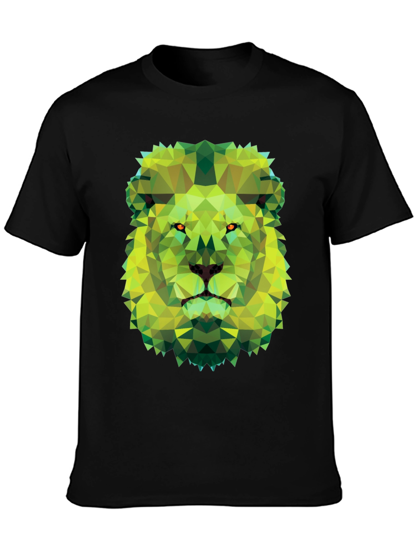 Geometric Lion Graphic Tee - Modern Animal Print T-Shirt