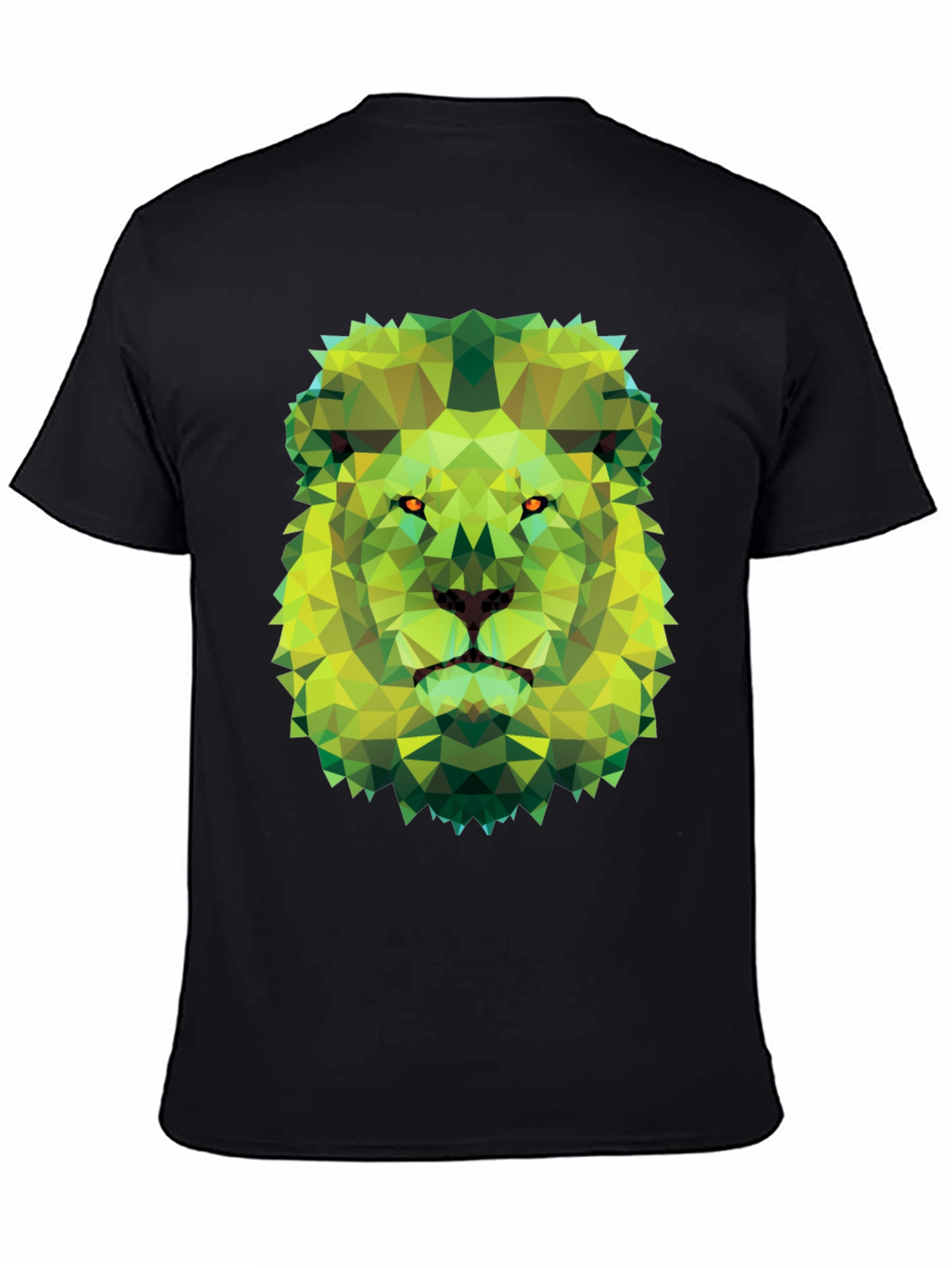 Geometric Lion Graphic Tee - Modern Animal Print T-Shirt