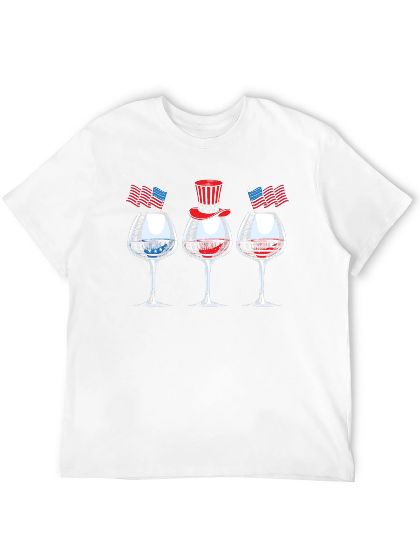 Patriotic Wine Glasses Mens T-Shirt