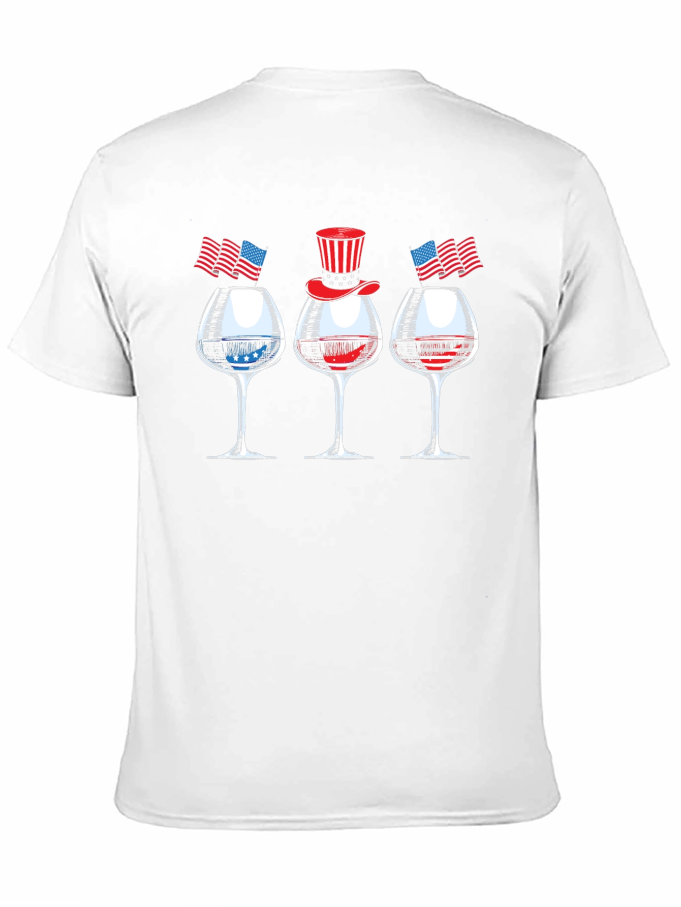 Patriotic Wine Glasses Mens T-Shirt