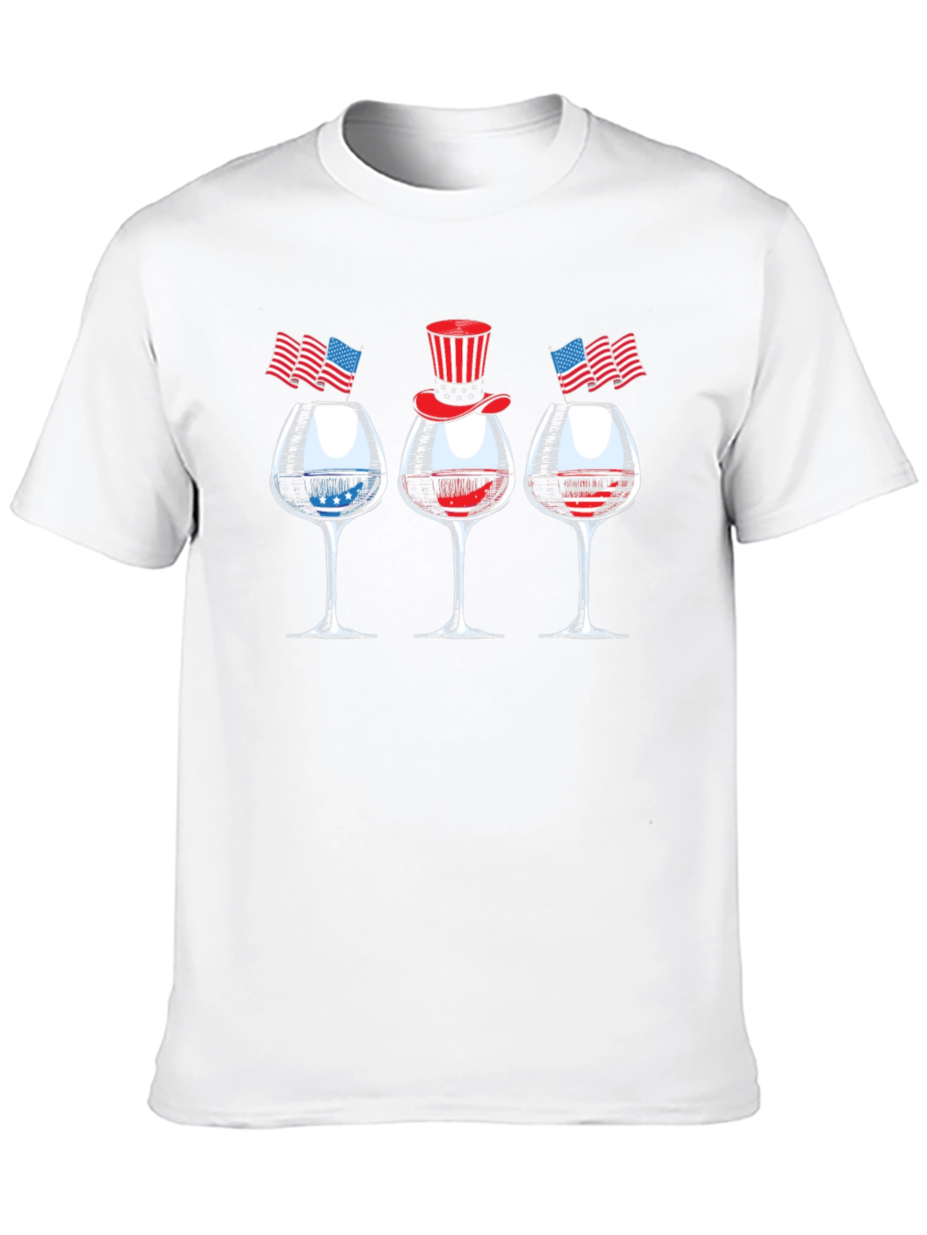 Patriotic Wine Glasses Mens T-Shirt