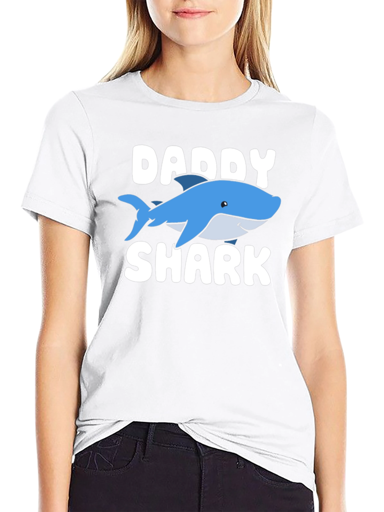 Daddy Shark Graphic Tee - Black Cotton T-Shirt