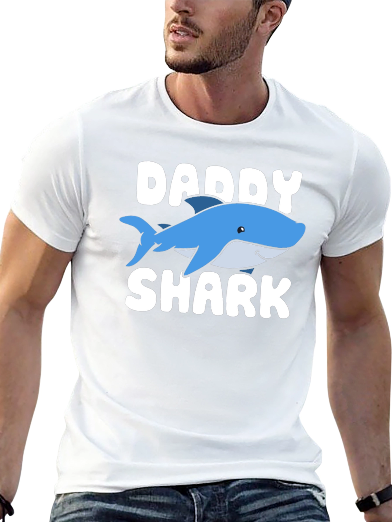Daddy Shark Graphic Tee - Black Cotton T-Shirt