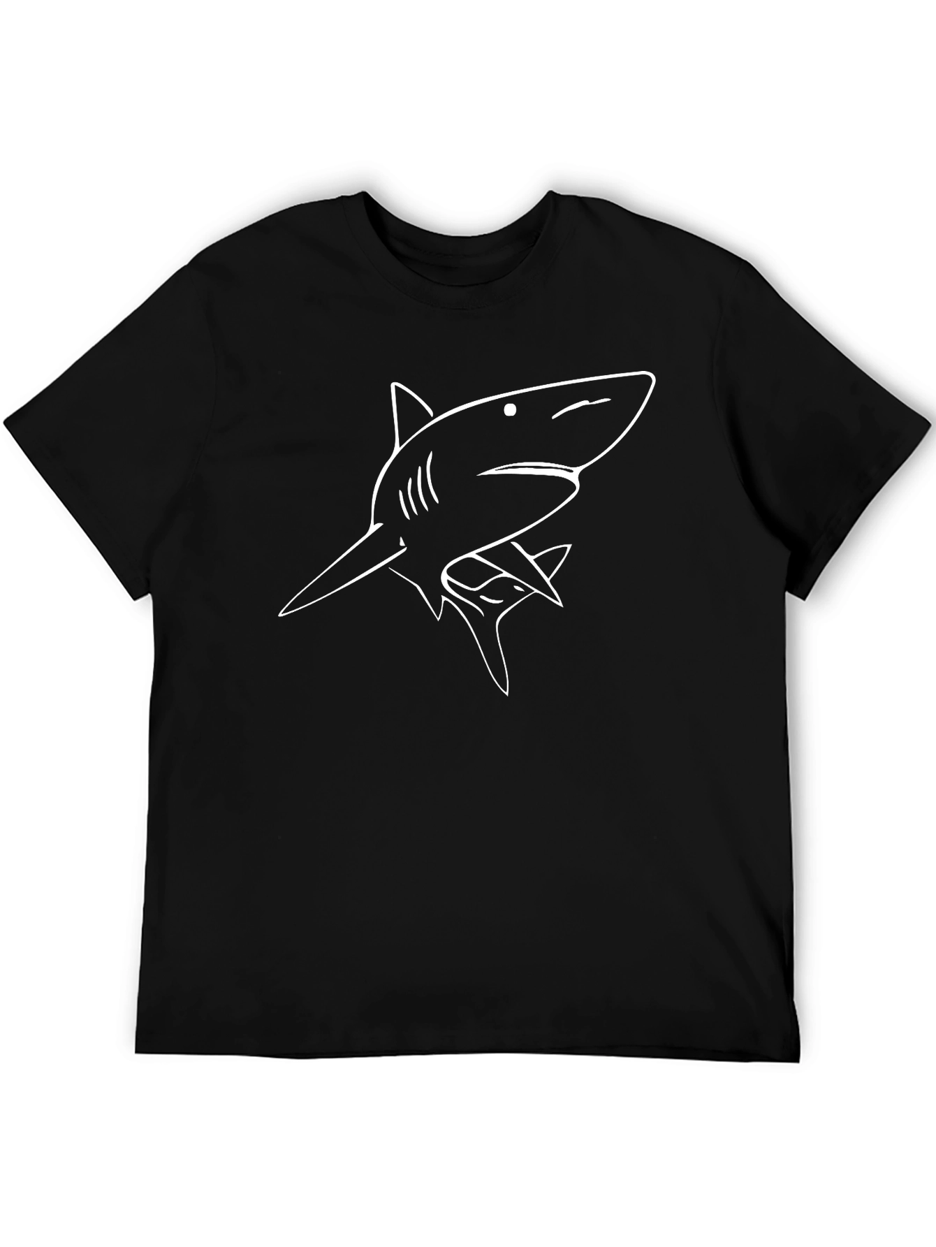 Shark Graphic Tee - Black Casual T-Shirt