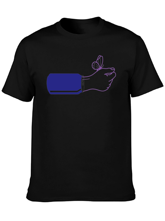Butterfly on Hand Graphic Tee - Black