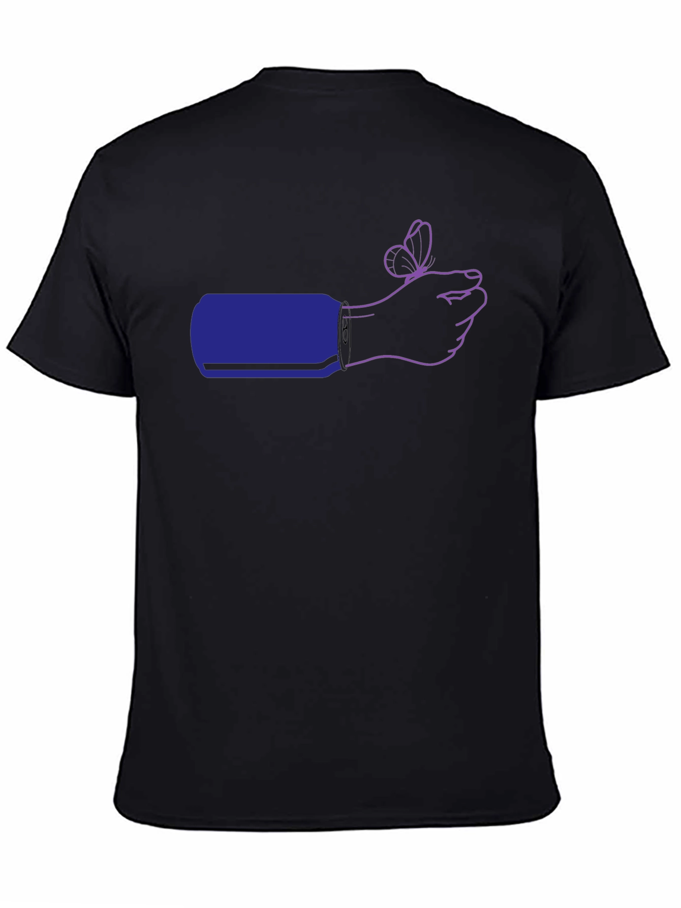 Butterfly on Hand Graphic Tee - Black