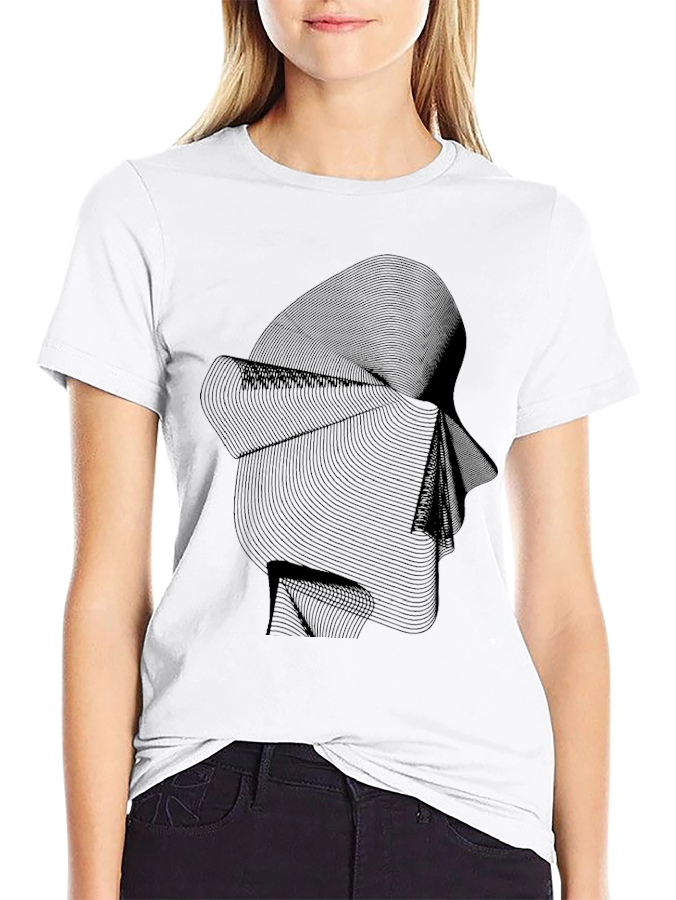 Abstract Line Art Graphic Tee - Modern Style