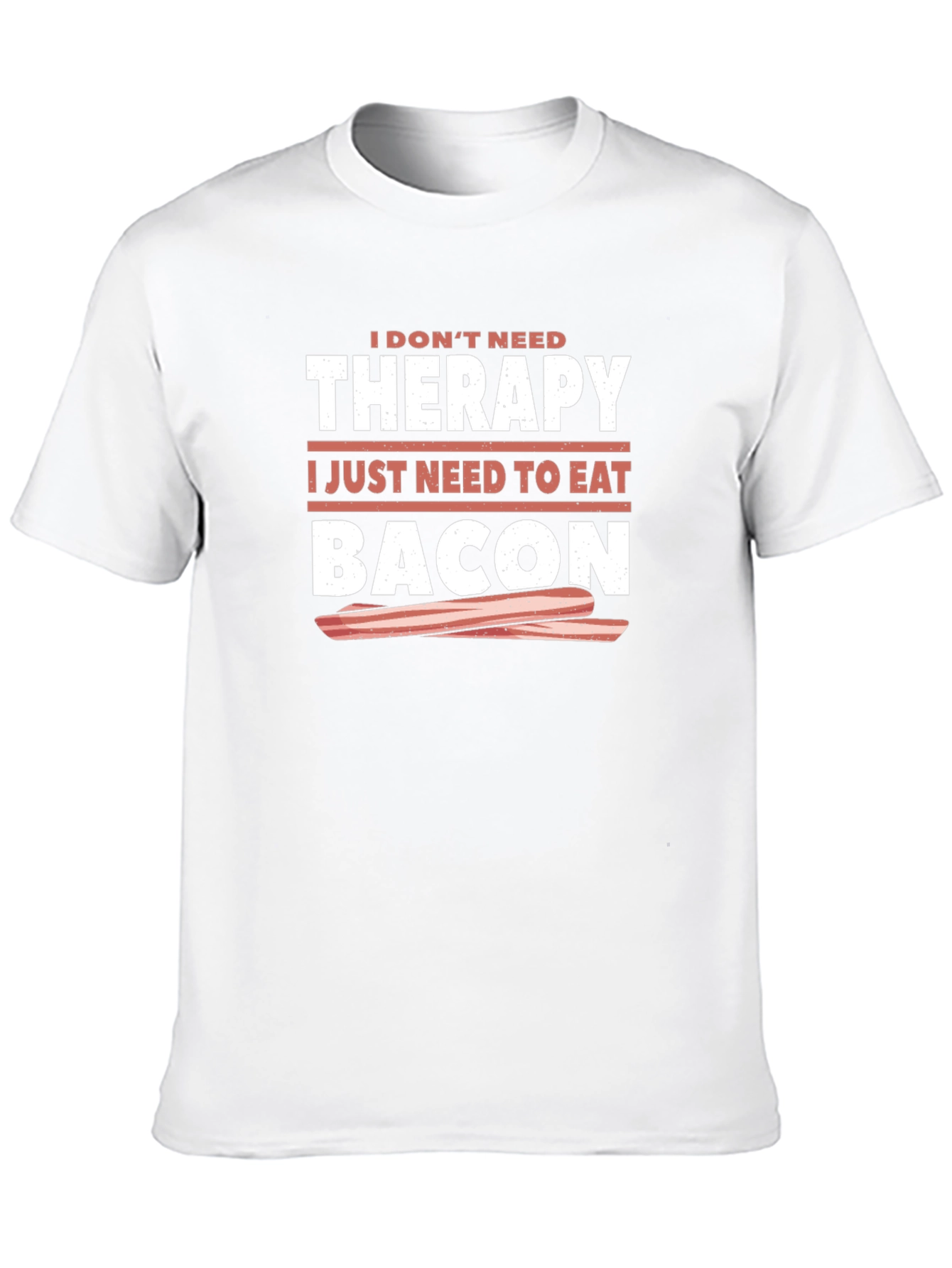 Funny Bacon Therapy Black Graphic T-Shirt