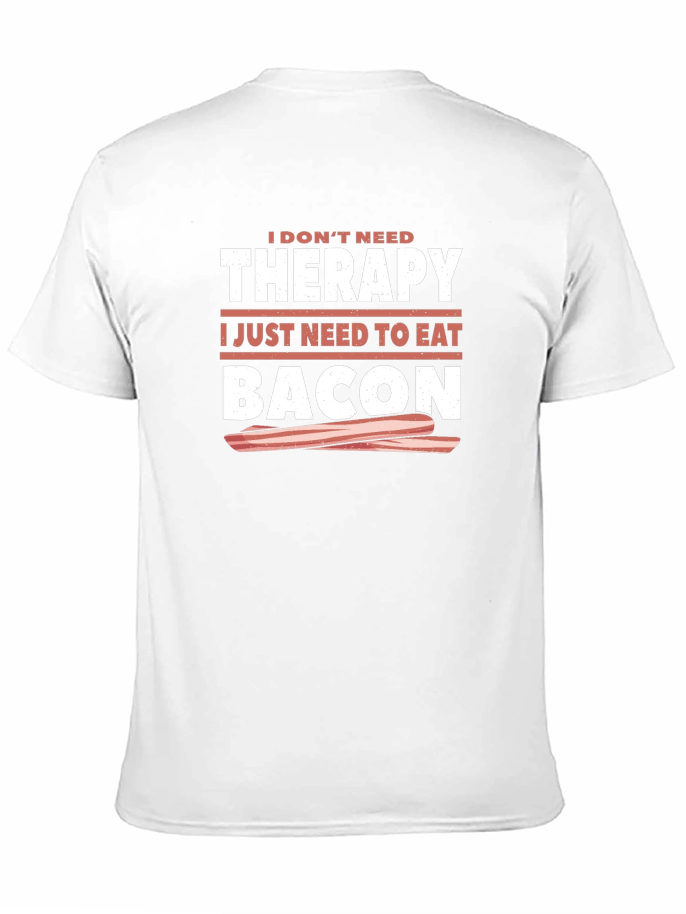 Funny Bacon Therapy Black Graphic T-Shirt