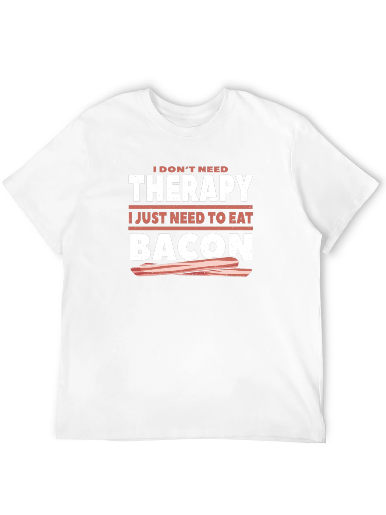 Funny Bacon Therapy Black Graphic T-Shirt