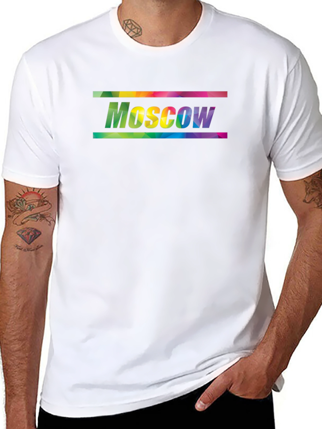 Moscow Rainbow Graphic Tee - Black