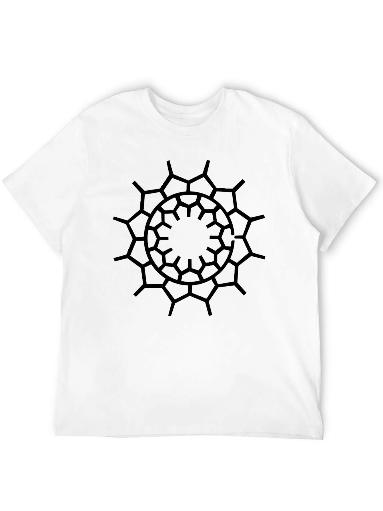 Geometric Print Mens Black T-Shirt