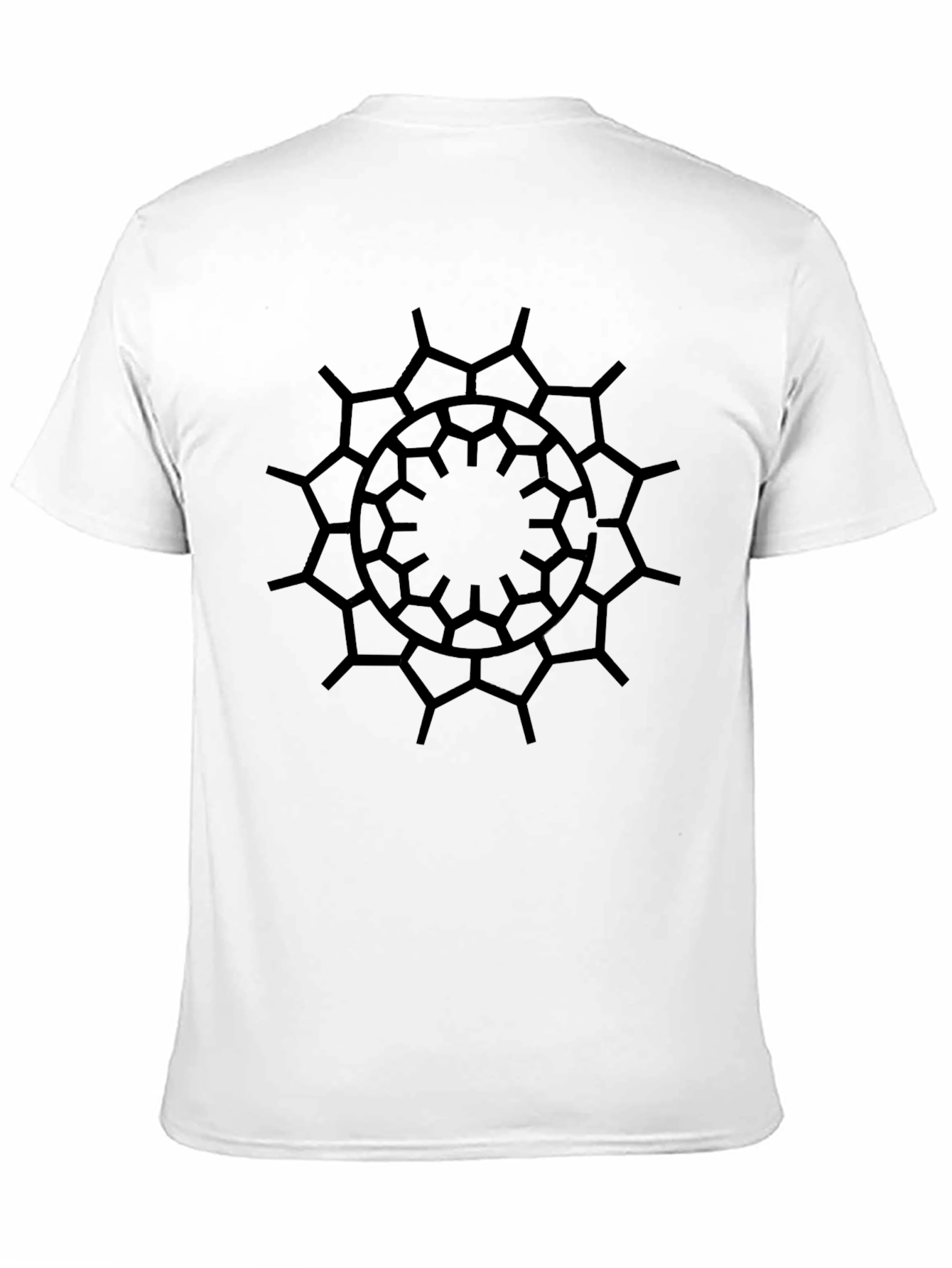 Geometric Print Mens Black T-Shirt
