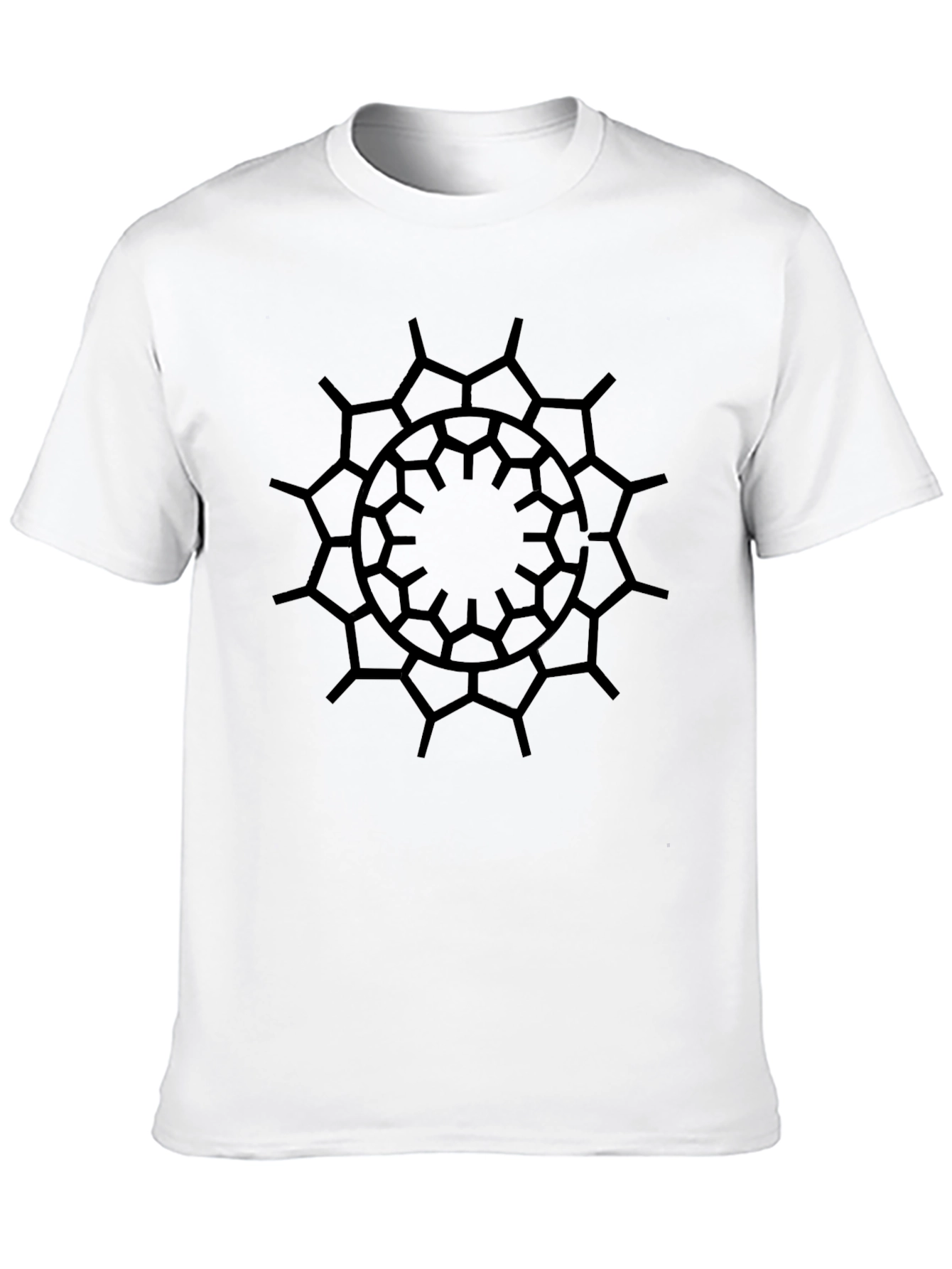 Geometric Print Mens Black T-Shirt