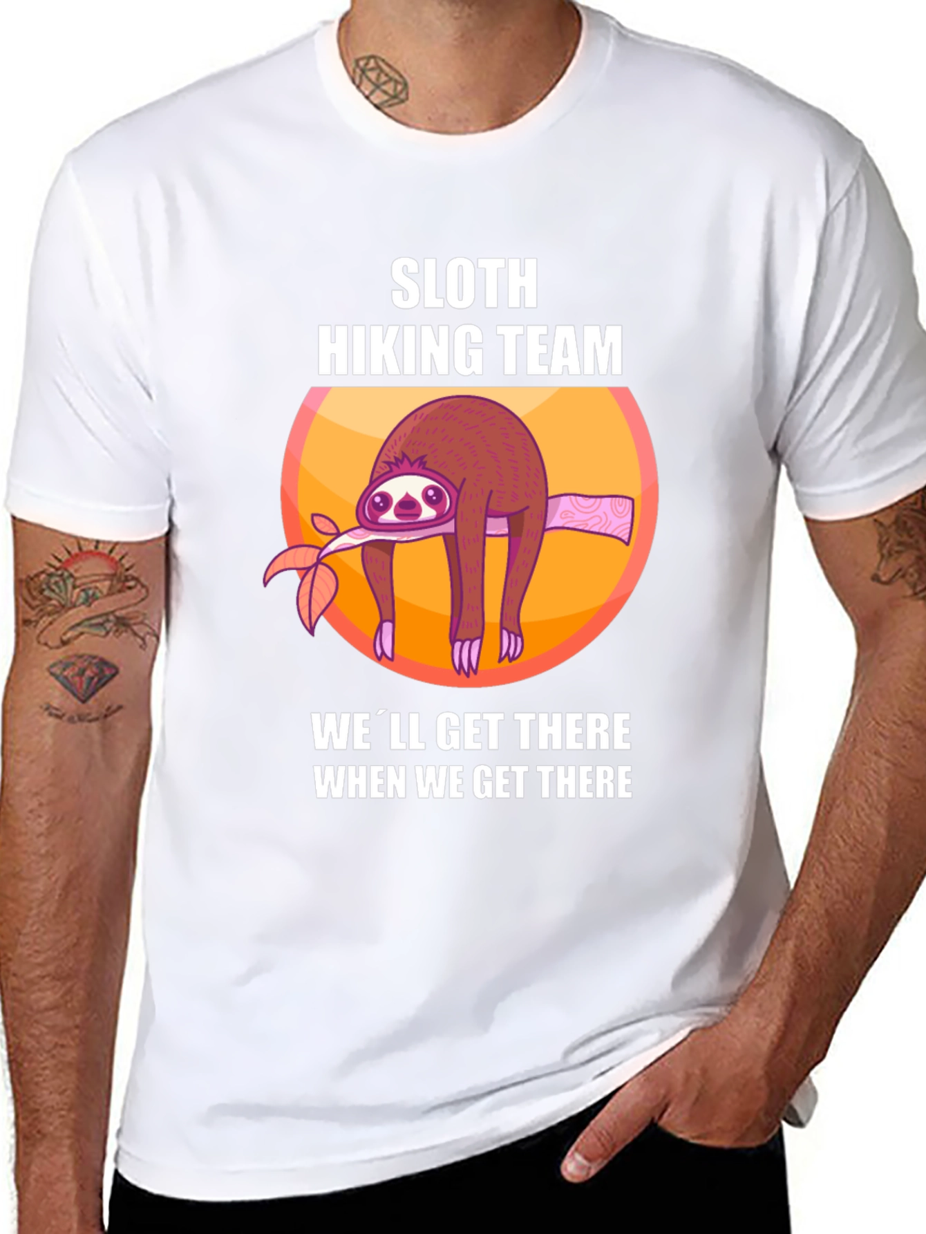 Sloth Hiking Team Graphic T-Shirt