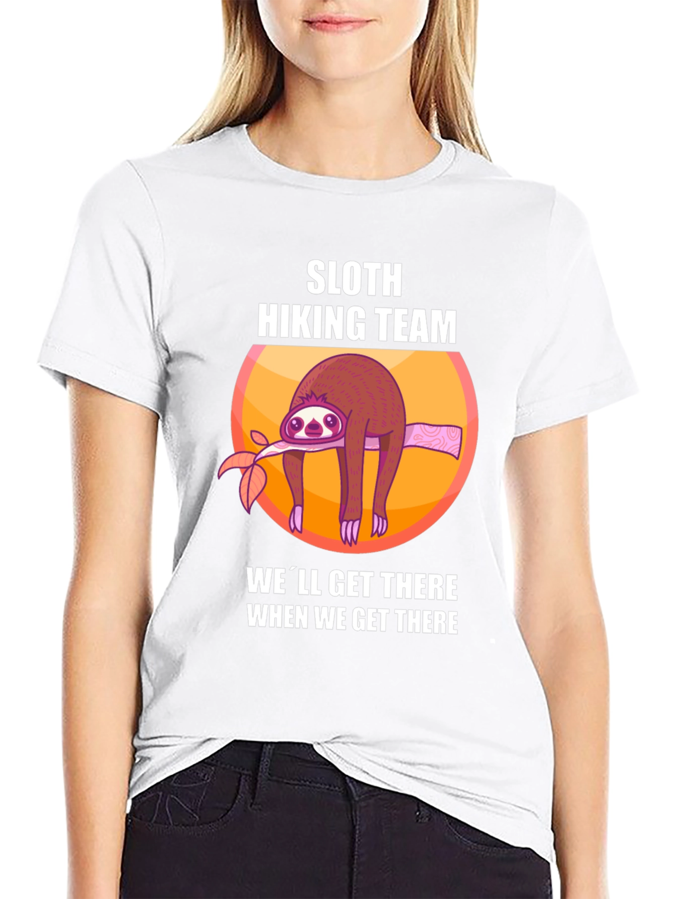 Sloth Hiking Team Graphic T-Shirt