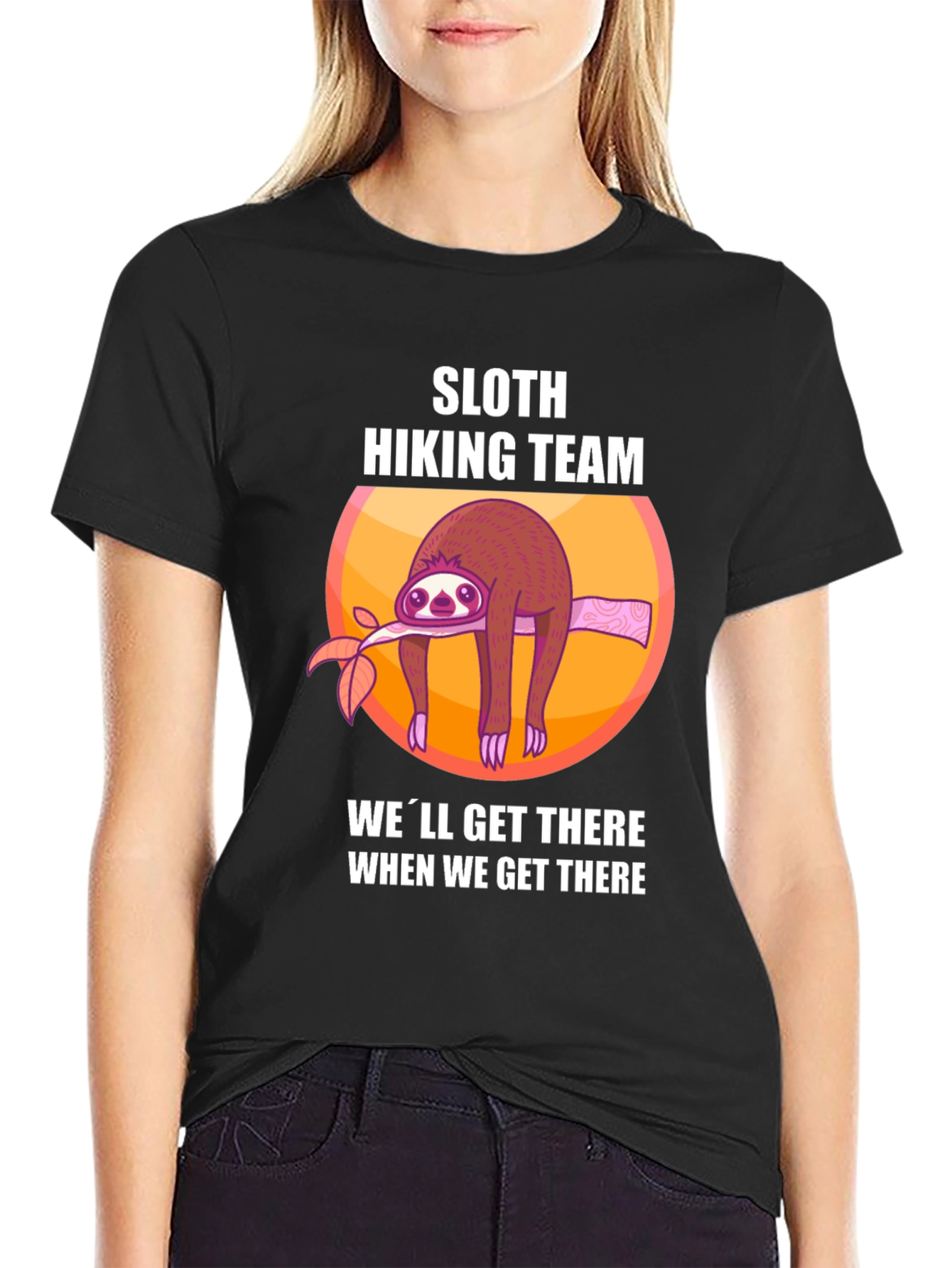 Sloth Hiking Team Graphic T-Shirt