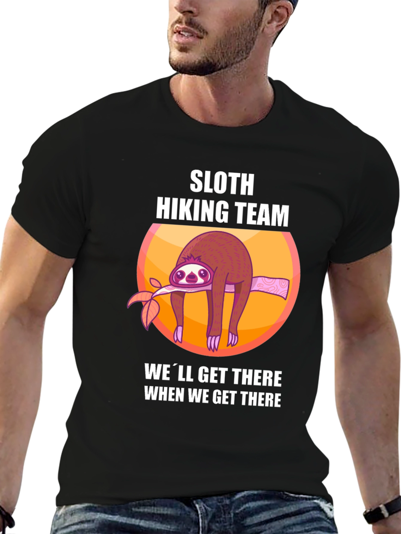 Sloth Hiking Team Graphic T-Shirt
