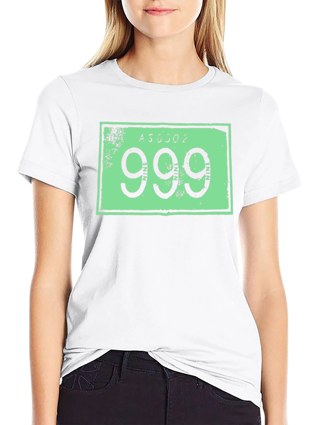999 License Plate T-Shirt - Black Cotton Tee