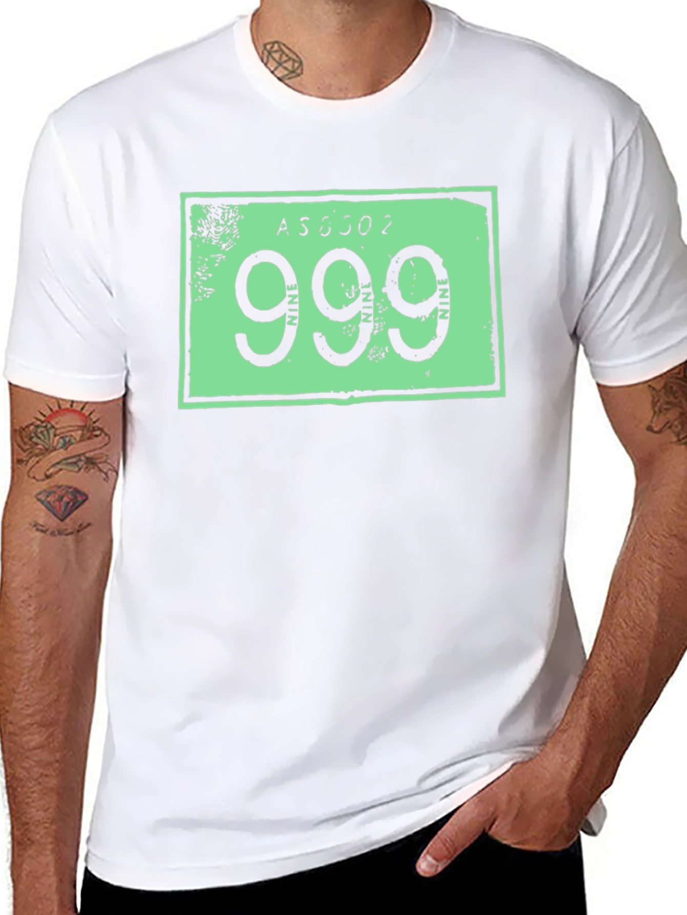 999 License Plate T-Shirt - Black Cotton Tee
