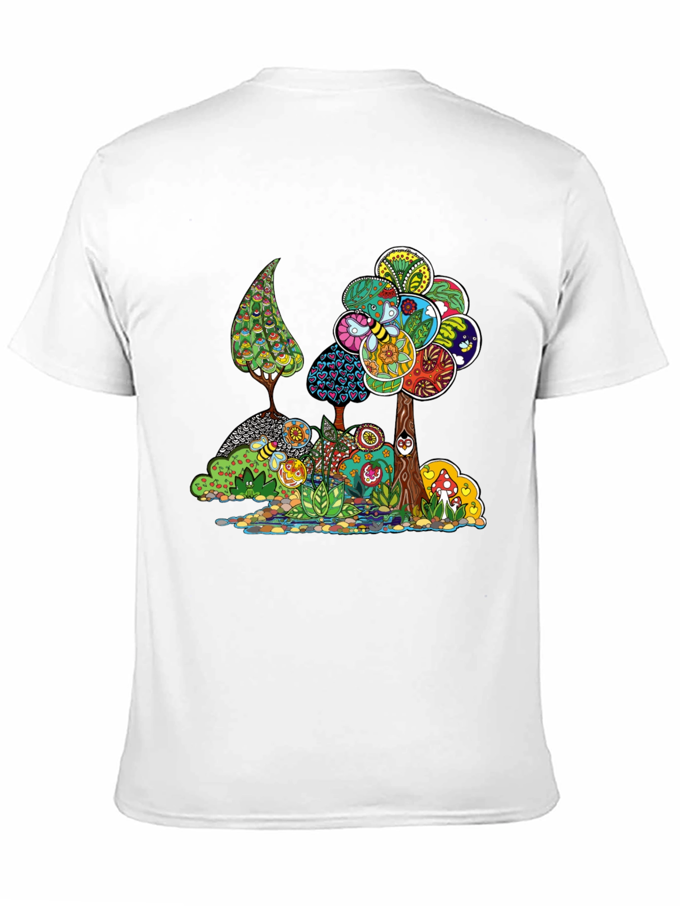 Psychedelic Tree Graphic Black T-Shirt