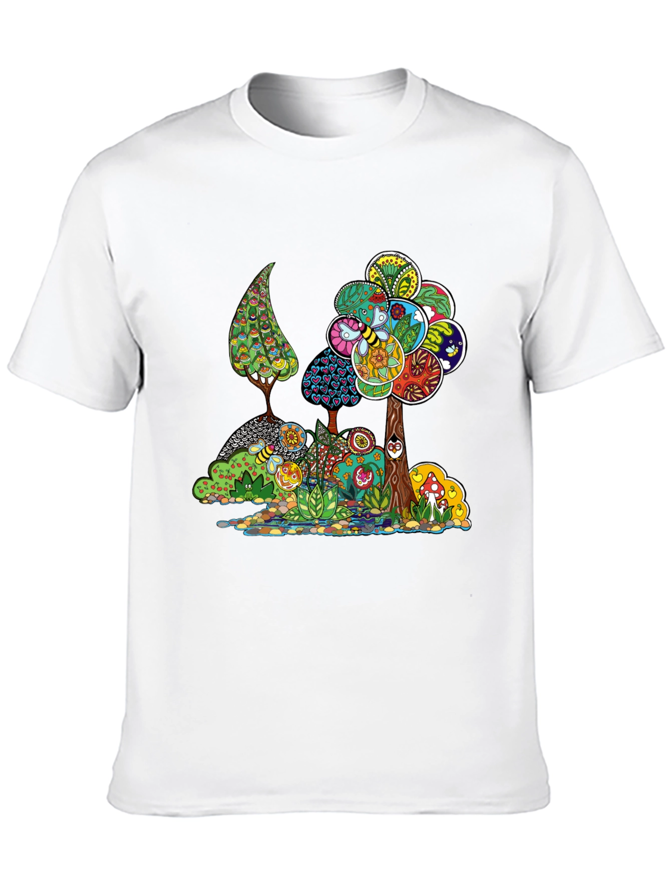 Psychedelic Tree Graphic Black T-Shirt