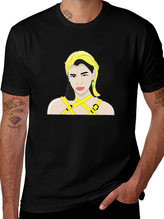 Dua Lipa Graphic Print Black T-Shirt