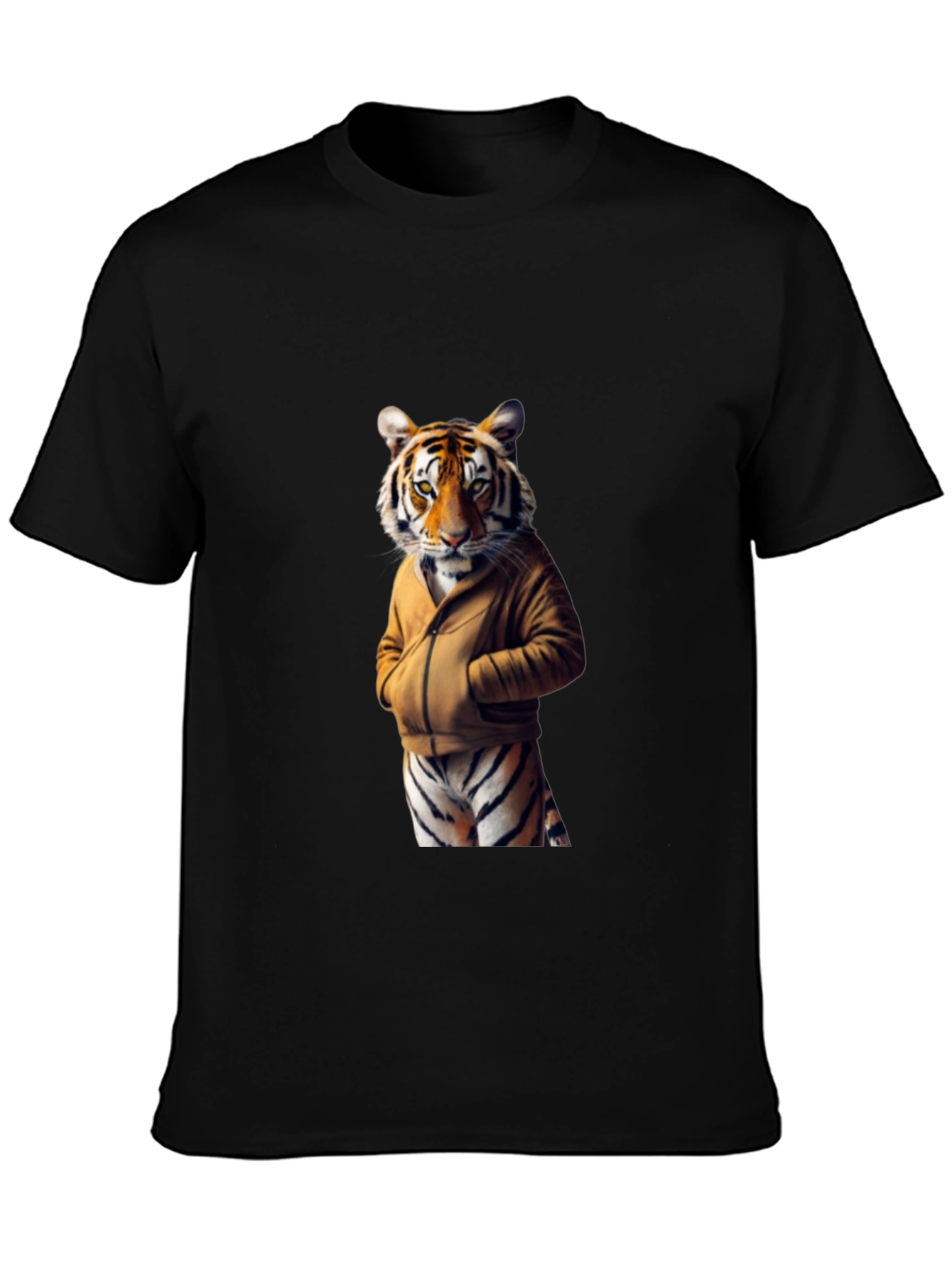 Tiger in Hoodie Graphic T-Shirt