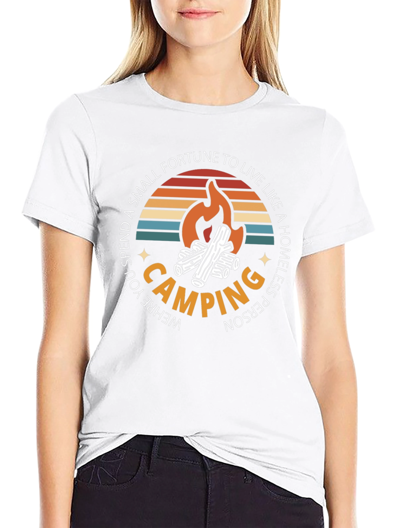 Camping Graphic T-Shirt: Spend a Fortune Live Homeless
