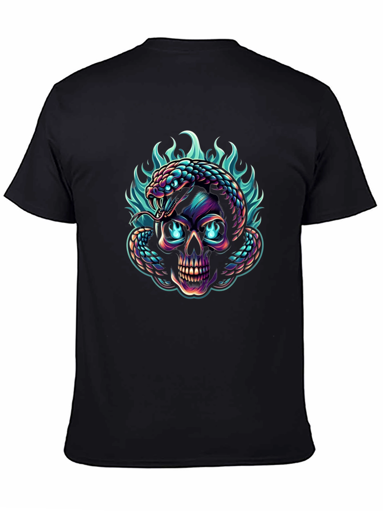 Skull & Snake Graphic Tee - Edgy Style