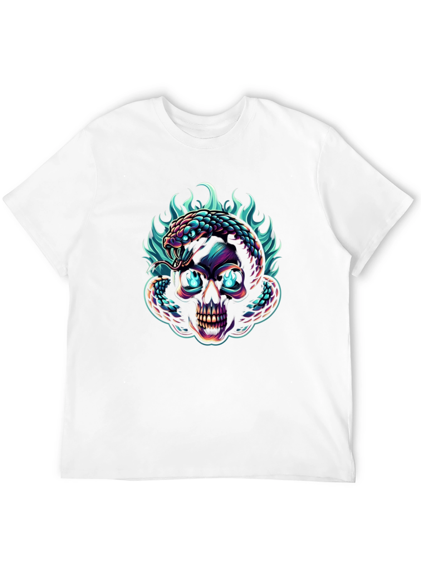 Skull & Snake Graphic Tee - Edgy Style