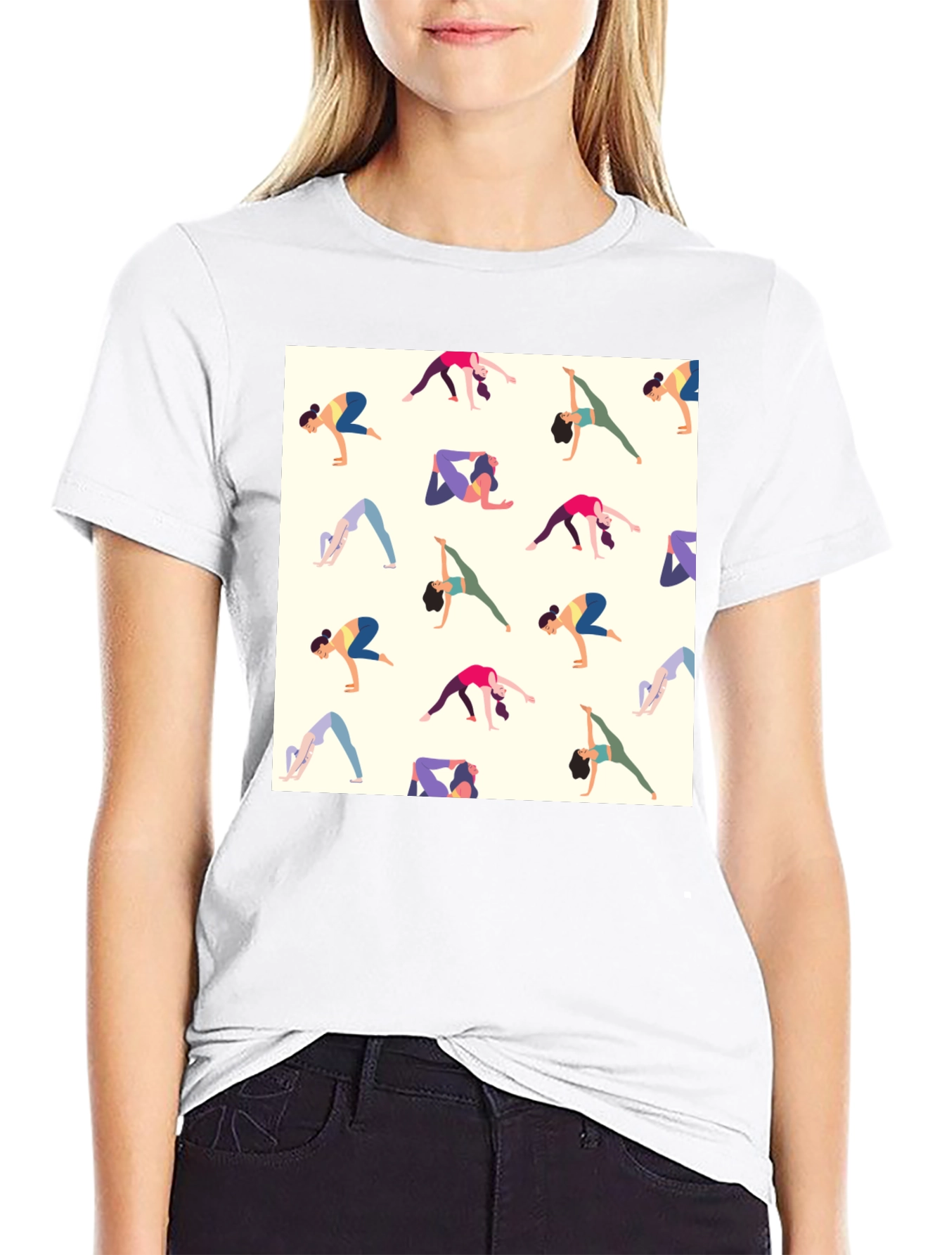 Yoga Patterned Tee - Black Graphic T-Shirt