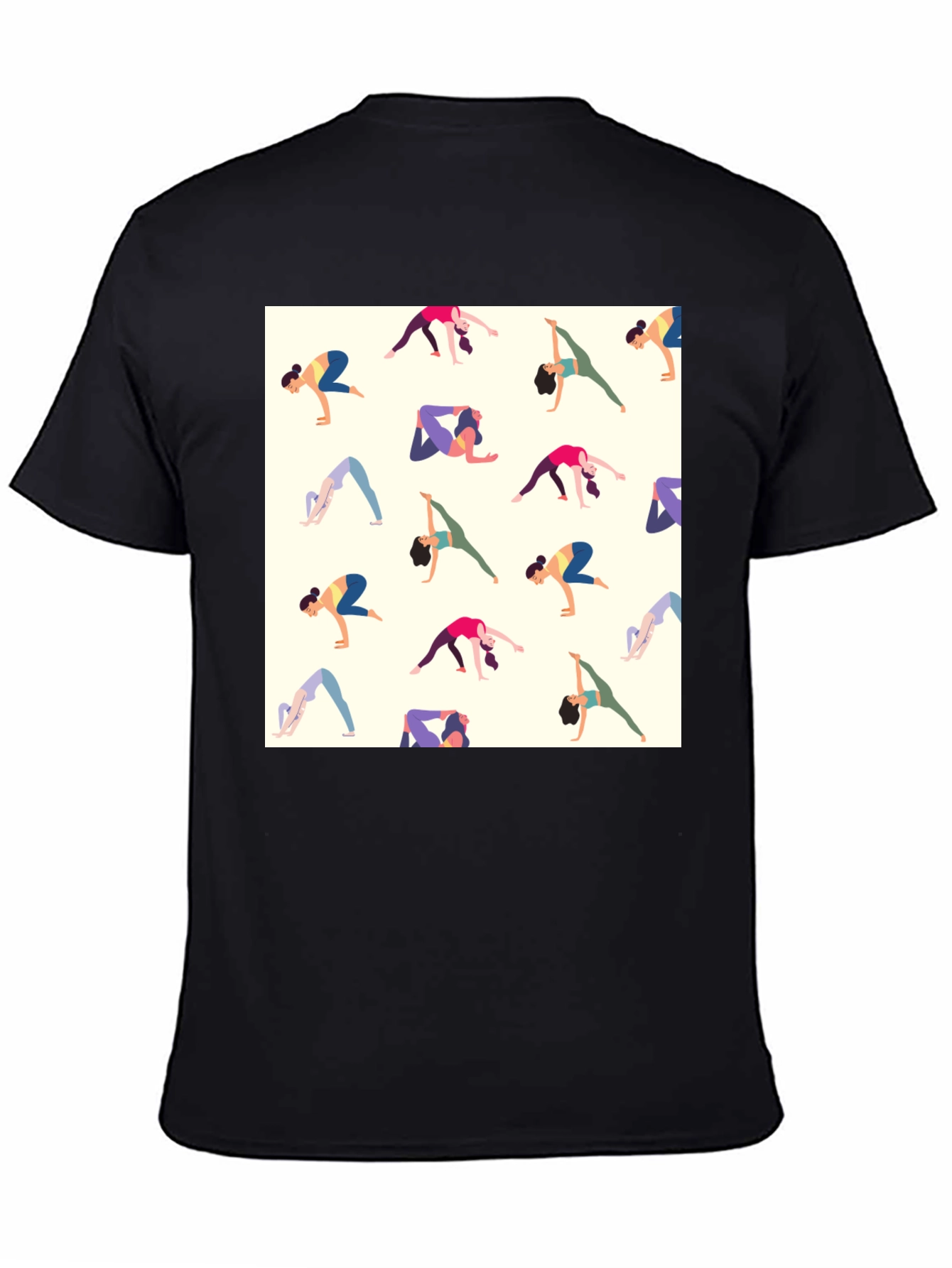 Yoga Patterned Tee - Black Graphic T-Shirt