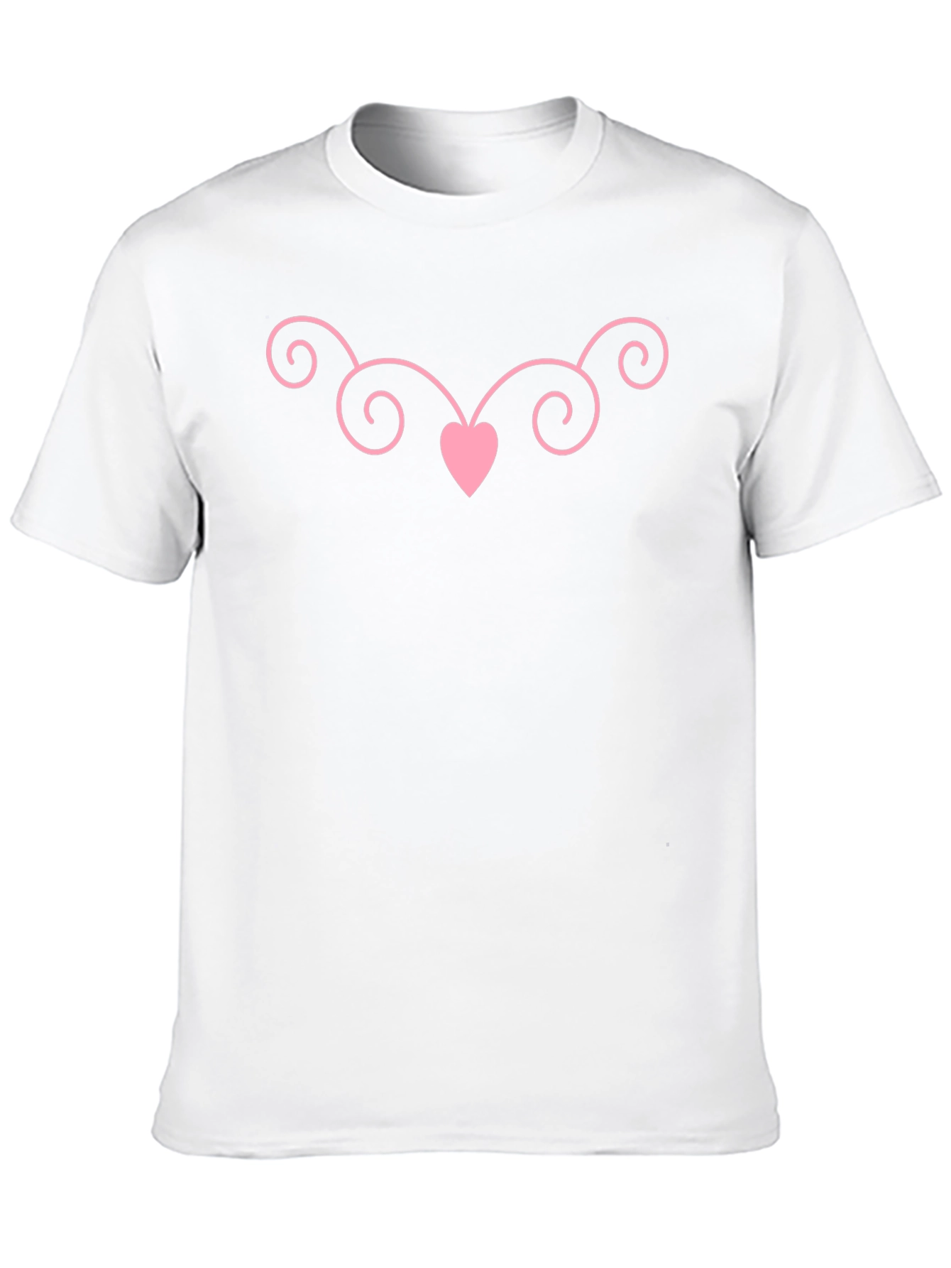 Pink Heart & Swirl Black T-Shirt