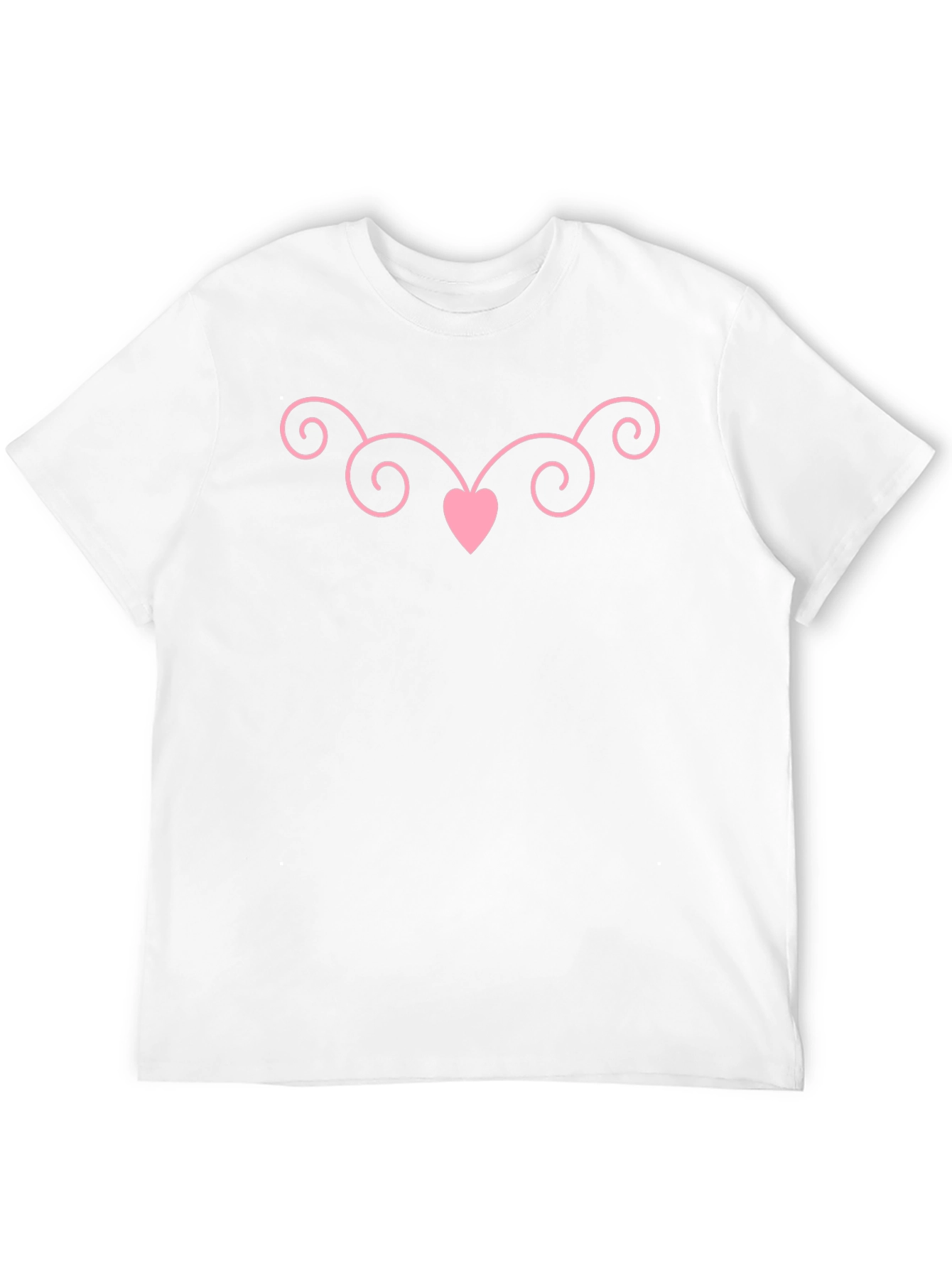 Pink Heart & Swirl Black T-Shirt